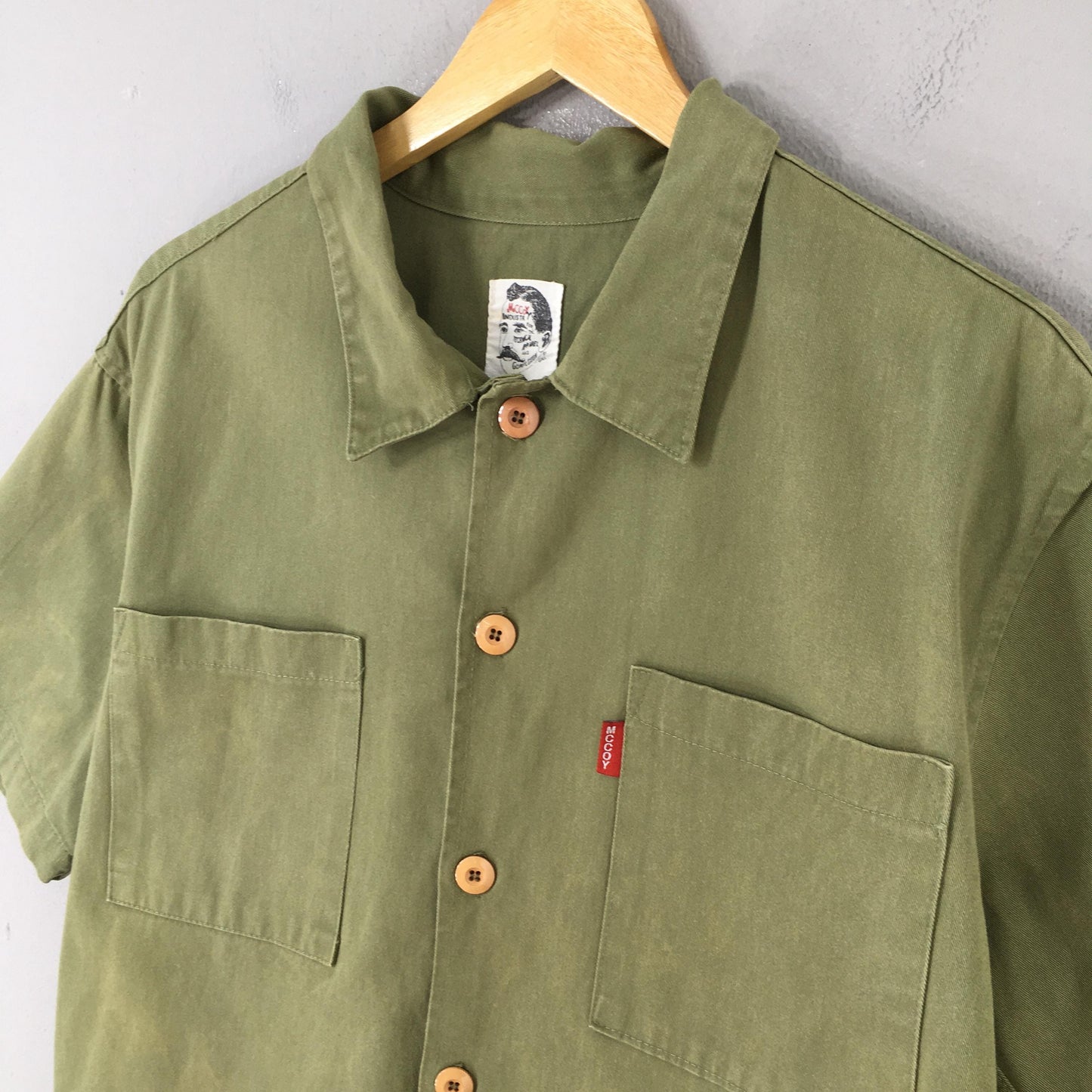 Real McCoy Industry Green Fatigue Shirt Large