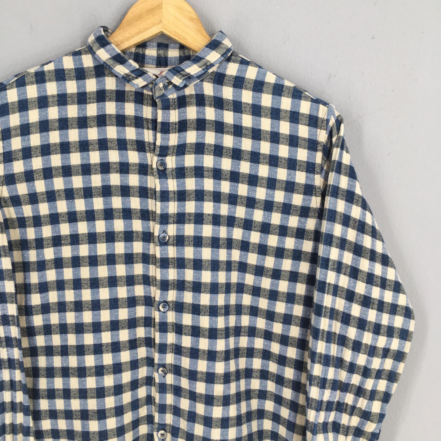 45 RPM Studio Blue Checkered Shirt Medium