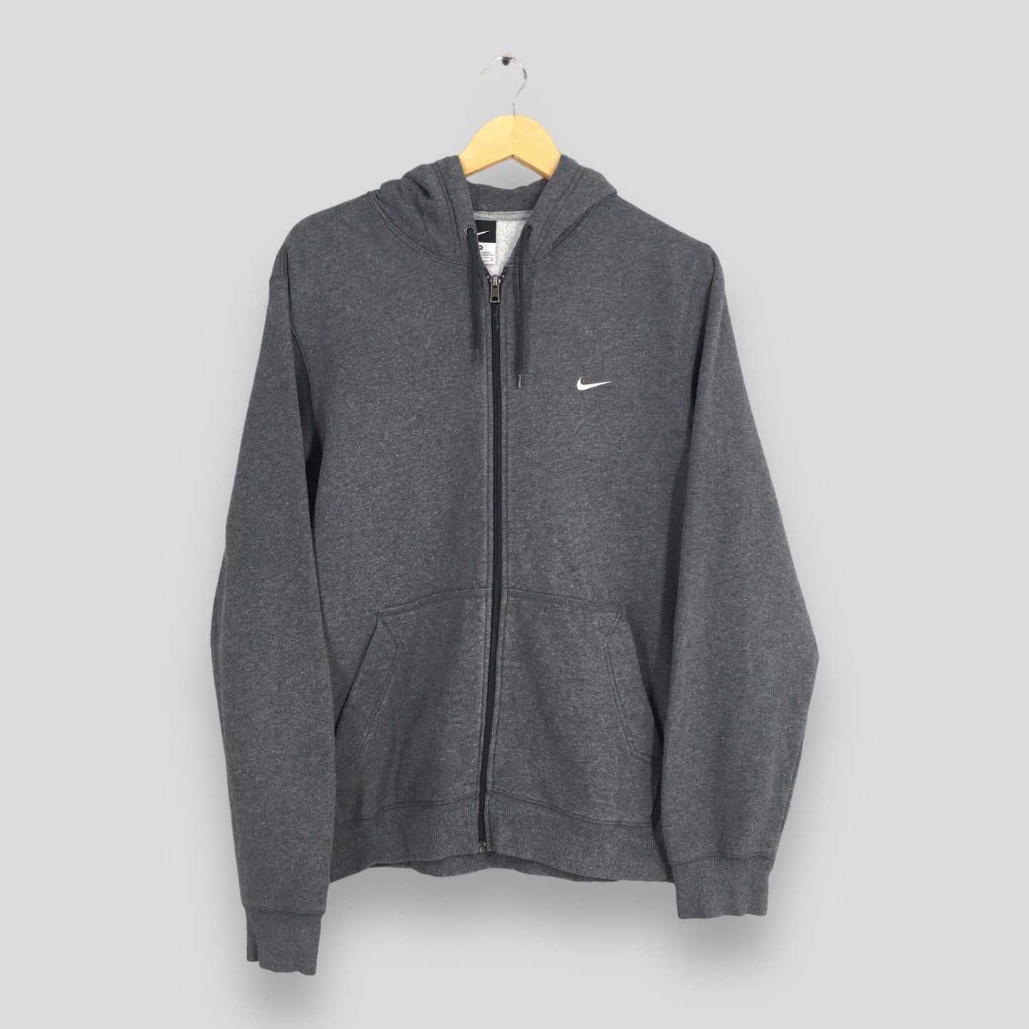 Nike Swoosh Gray Zipper Hoodies Medium