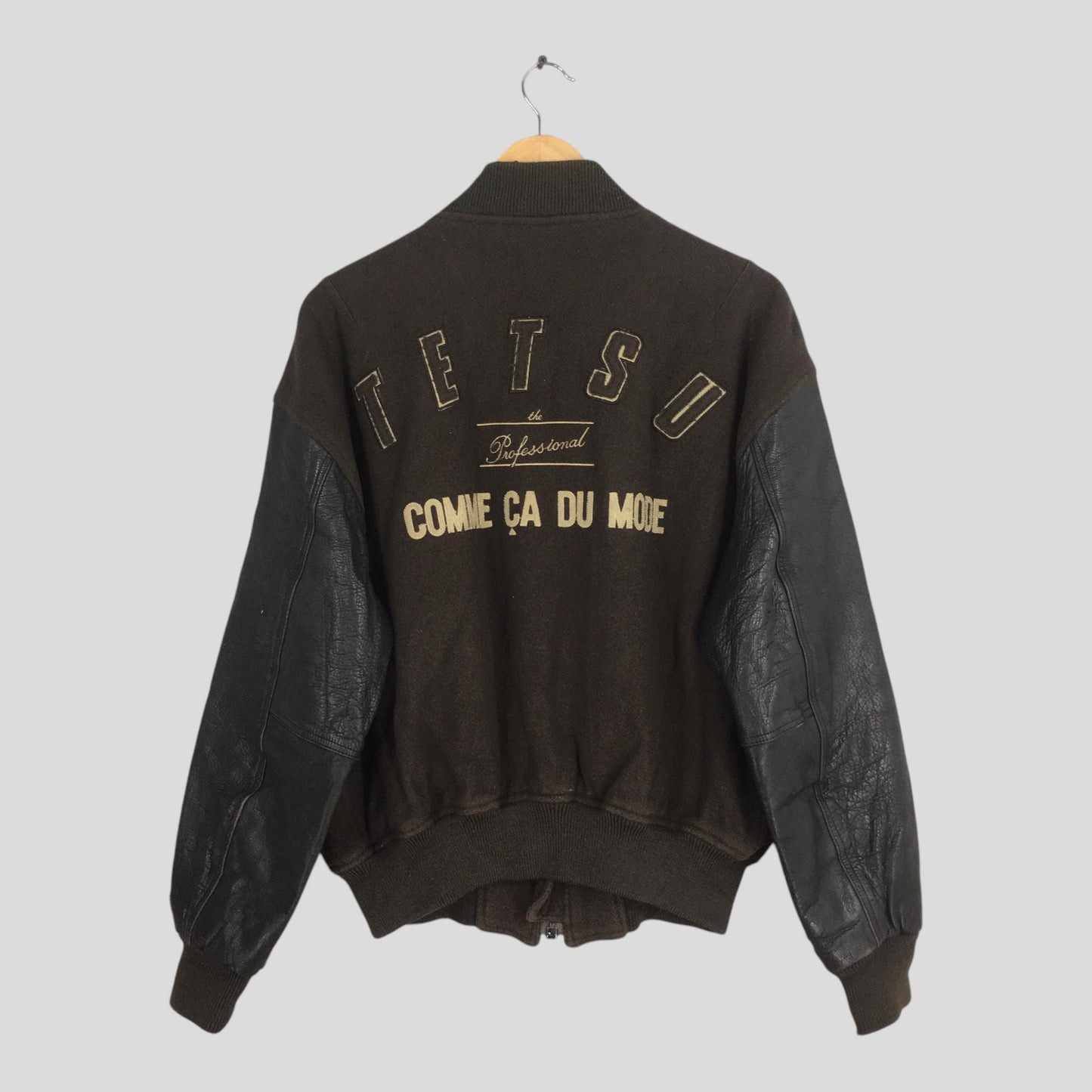 Tetsu Comme Ca Du Mode Wool Varsity Jacket Large