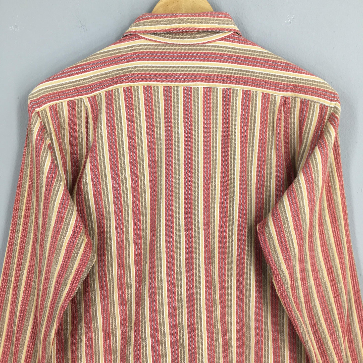 Pear Diver Vertical Stripes Flannel Shirt Medium