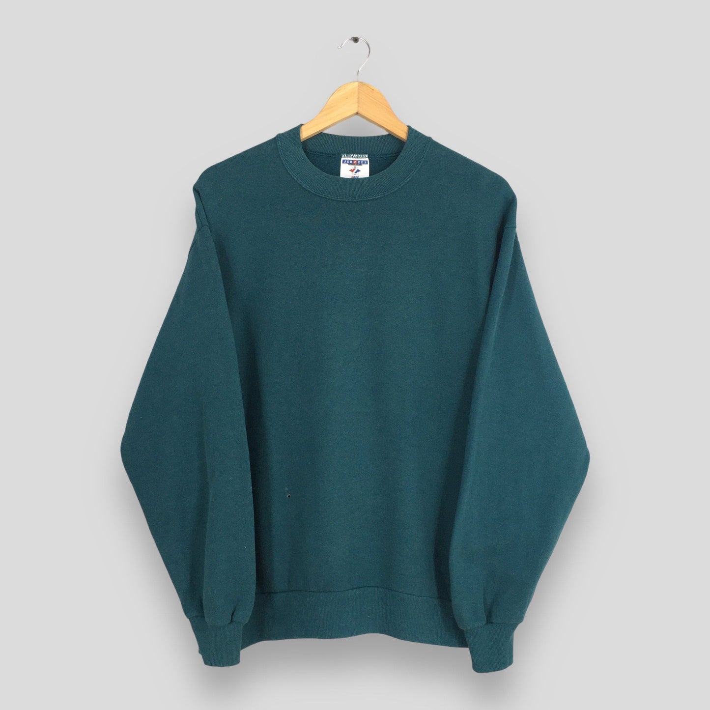 Jerzees Usa Green Plain Sweatshirt Medium