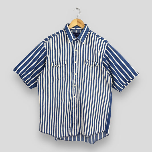 Wrangler Striped Blue Shirt Large