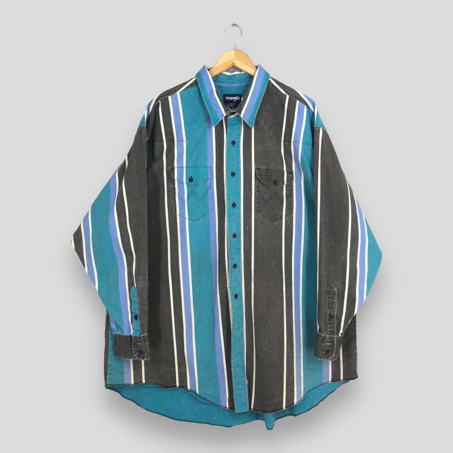 Wrangler Vertical Stripes Western Shirt 3XLarge