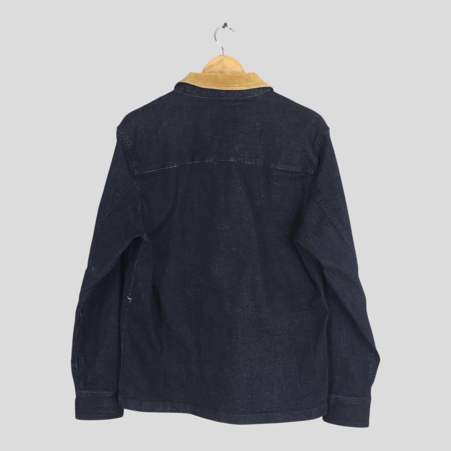 Indigo Blue Denim Workers Barn Field Jacket Large