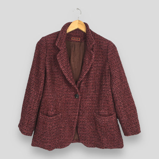 Yoshie Inaba Women Red Wool Blazer Small