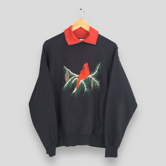 Morning Suns Cardinal Bird Sweatshirt Medium