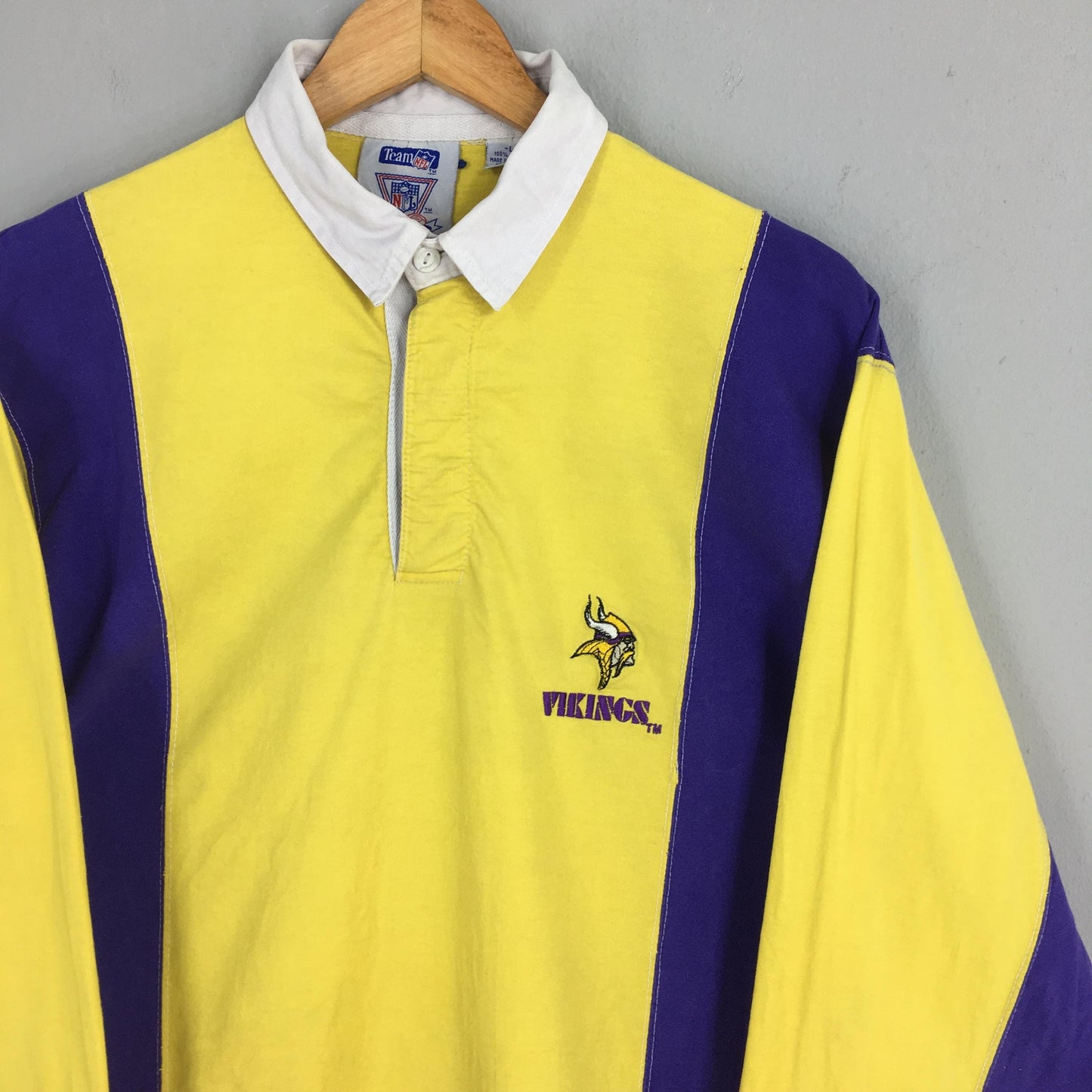 Minnesota Vikings NFL Team Multicolor Polo Rugby Shirt Large