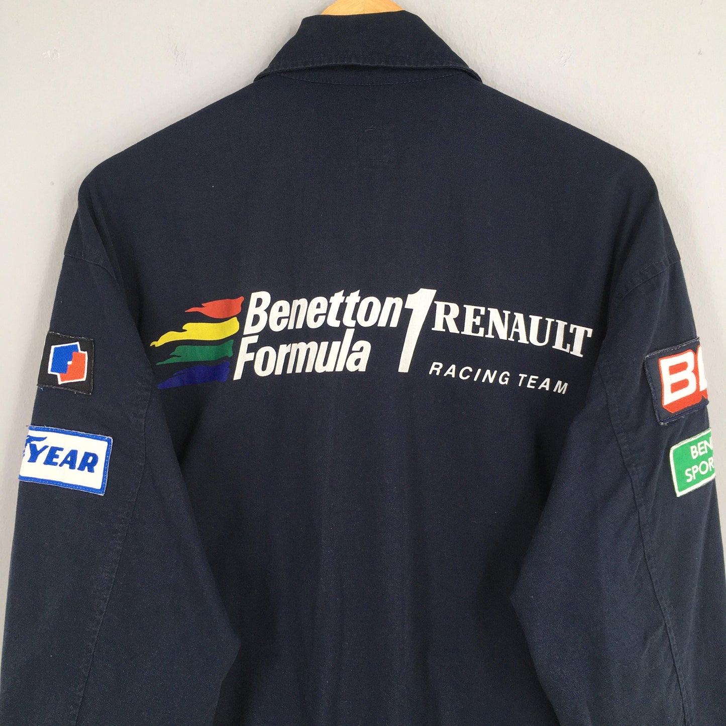 Benetton Formula 1 Embroidery Blue Harrington Jacket Medium