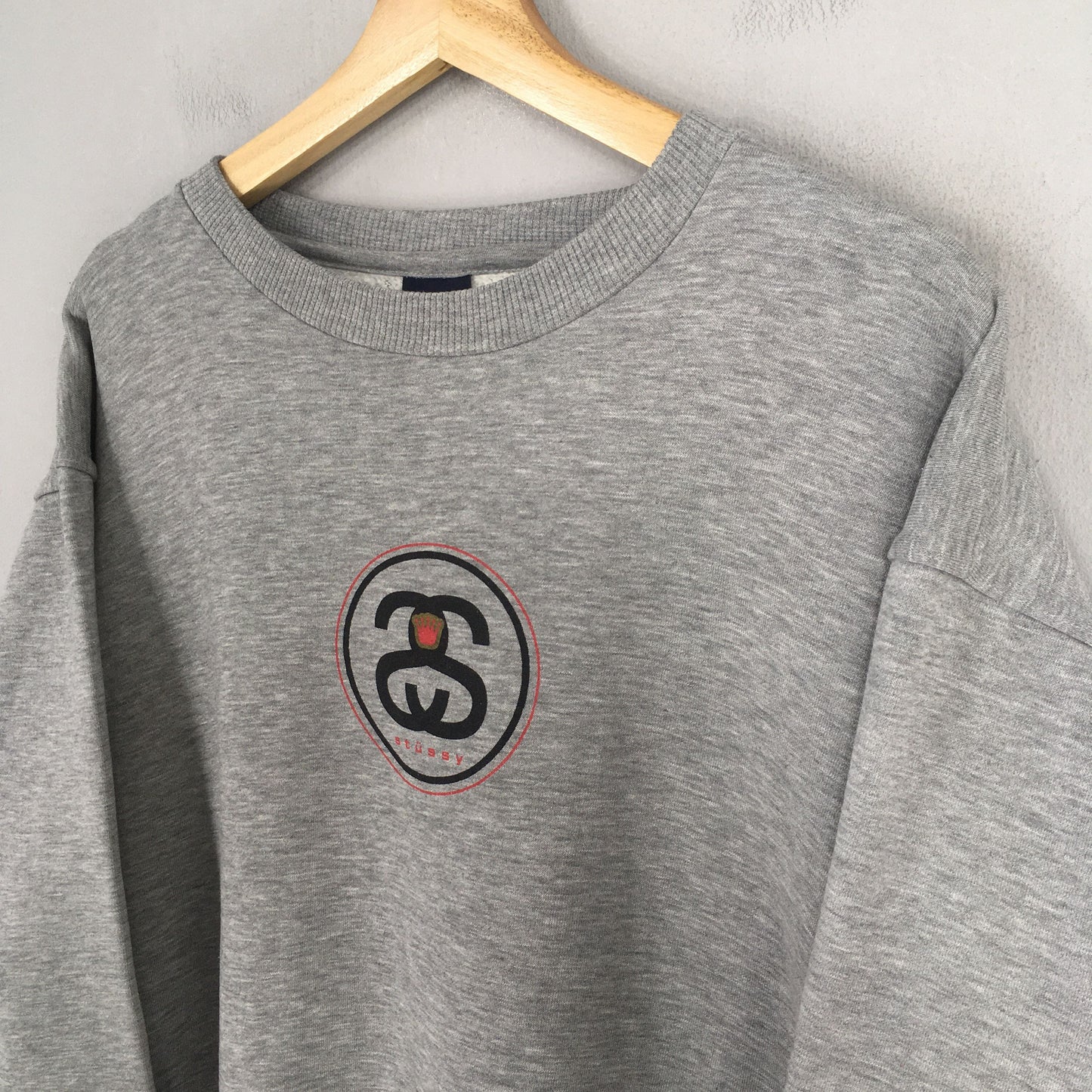 Stussy Usa SS Logo Gray Sweatshirt Large