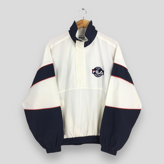 Fila Sports White Windbreaker Jacket XLarge