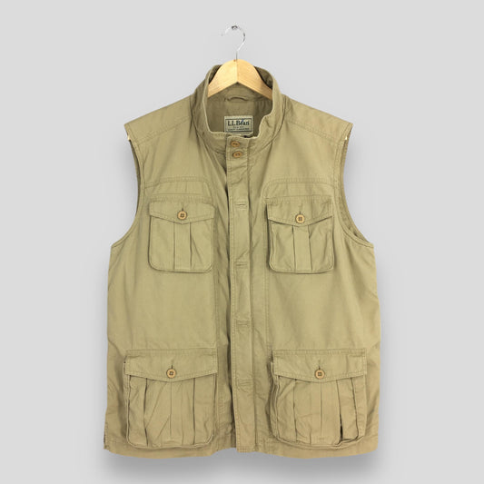 LL Bean Usa Tactical Vest Beige Jacket Large