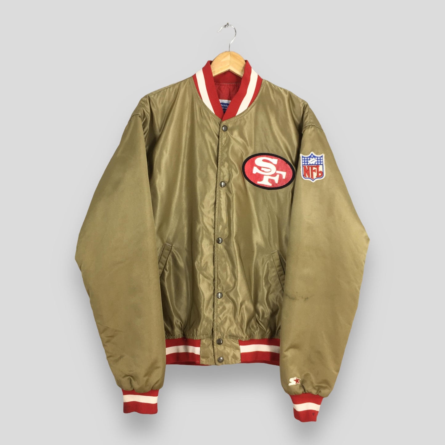 San Francisco 49ers NFL Gold Satin Jacket XLarge