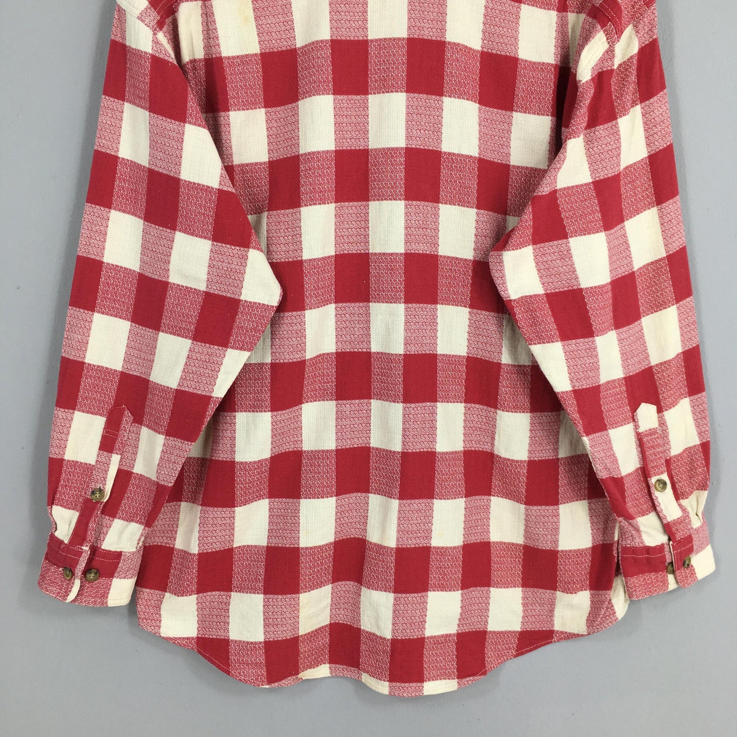 Tartan Checkered Red Western Shirt Large