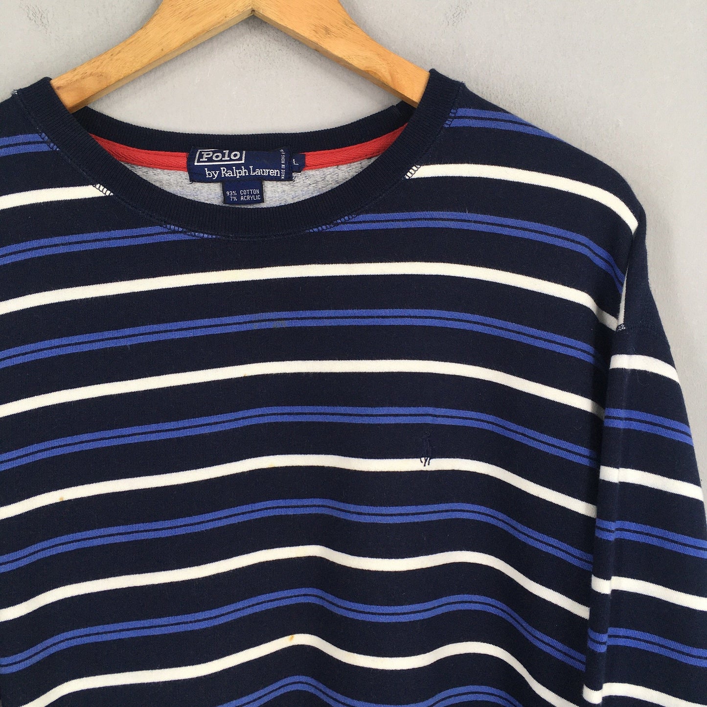 Polo Ralph Lauren Stripes Blue Sweater Medium