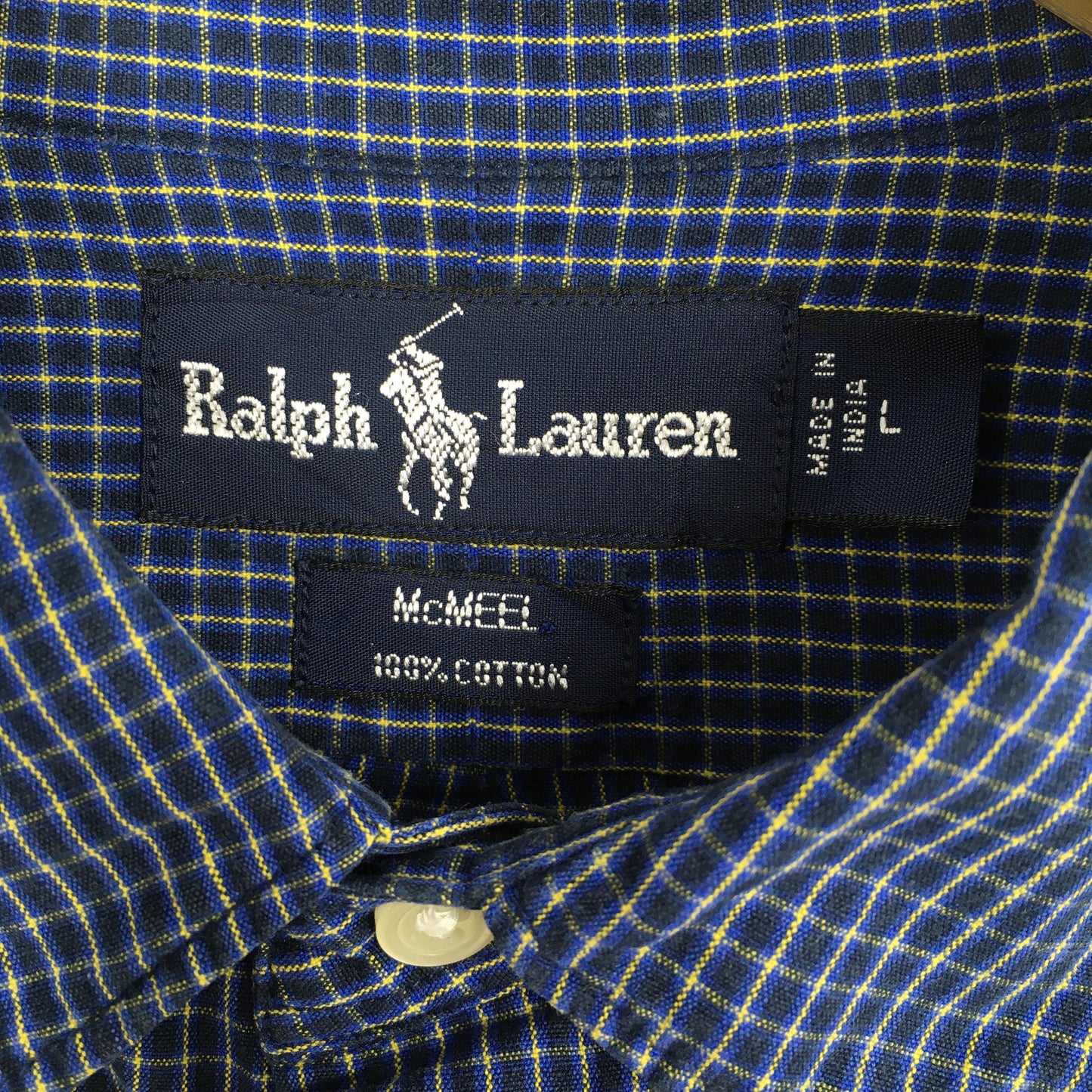 Polo Ralph Lauren Checkered Blue Flannel Shirt Large