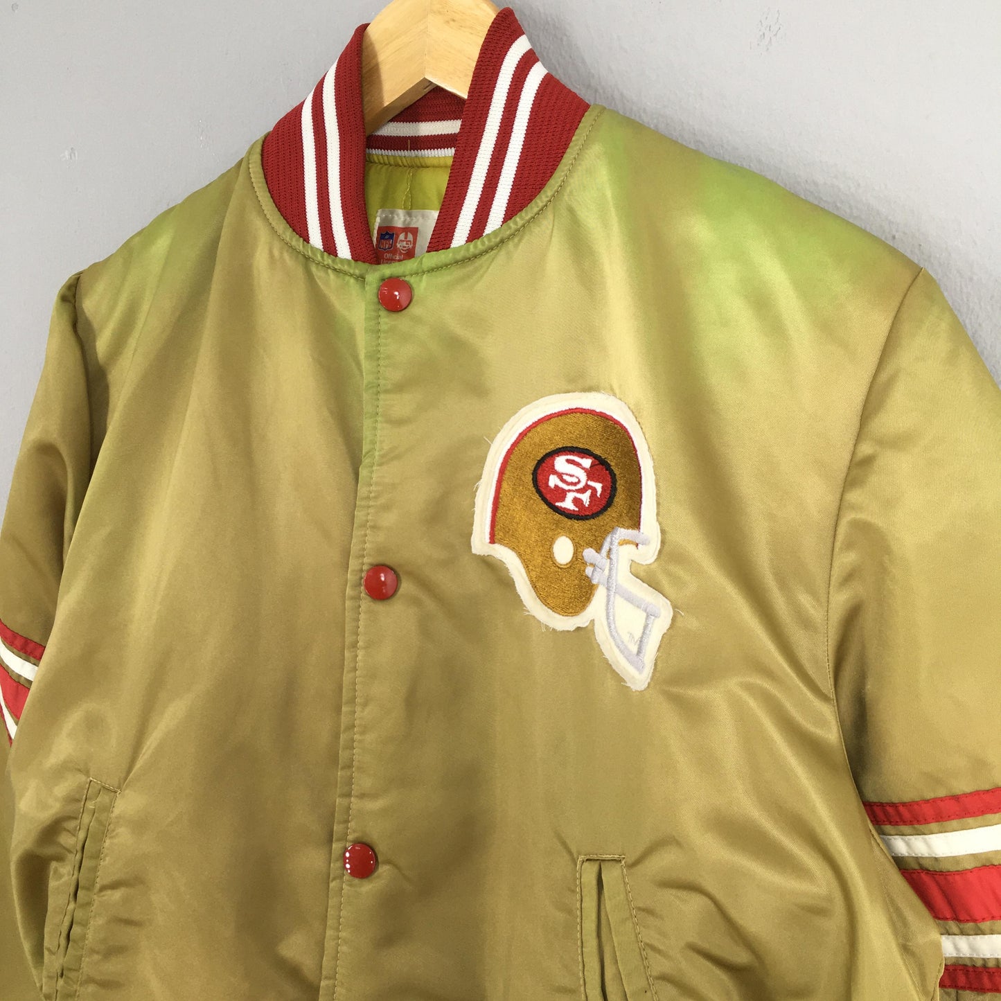 San Francisco 49ers NFL Gold Satin Jacket Small