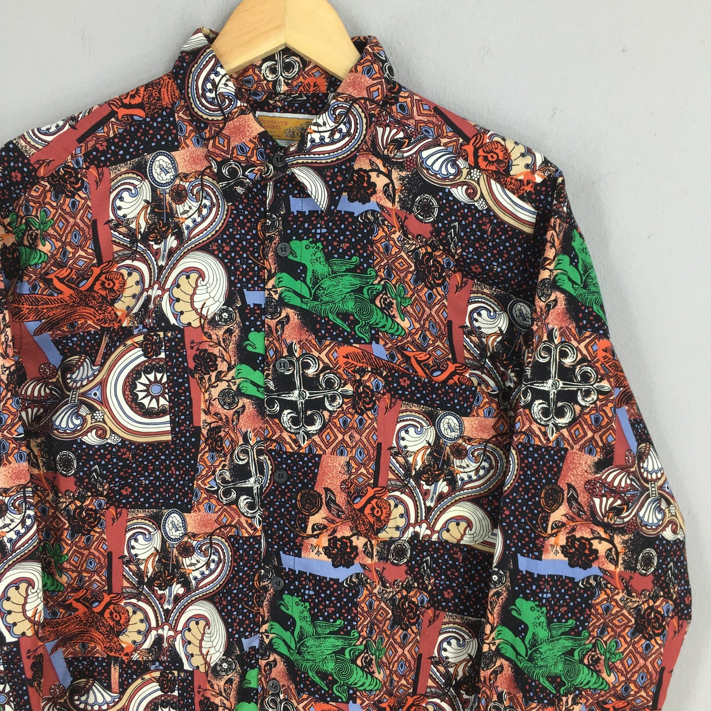 Abstract Funky Multicolor Pattern Shirt Medium