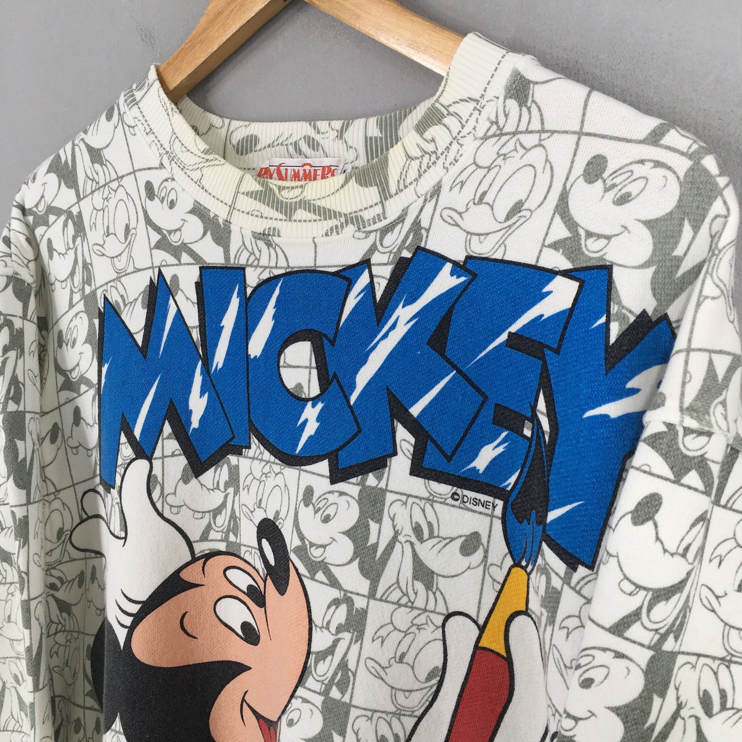 Mickey Mouse Goofy Sweatshirt White Large