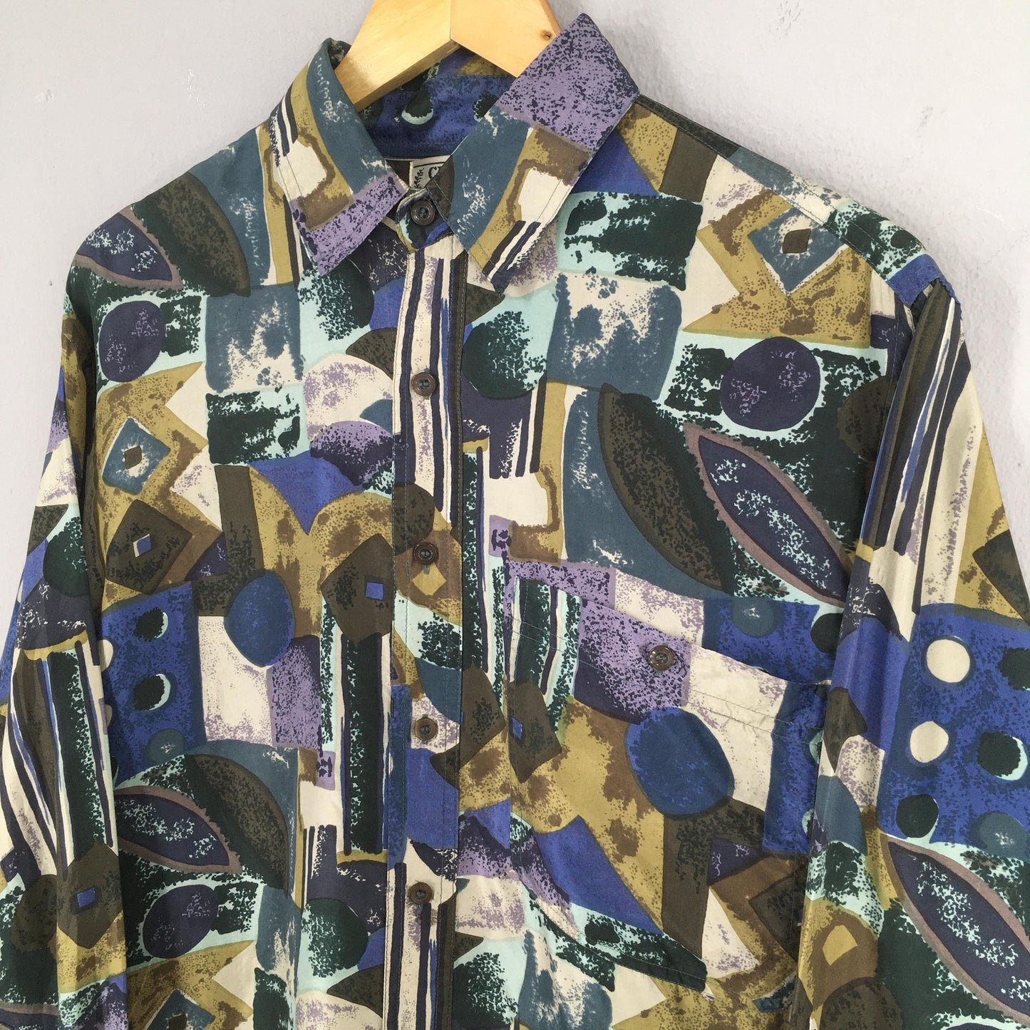 Psychedelic Multicolor Silk Shirt Small
