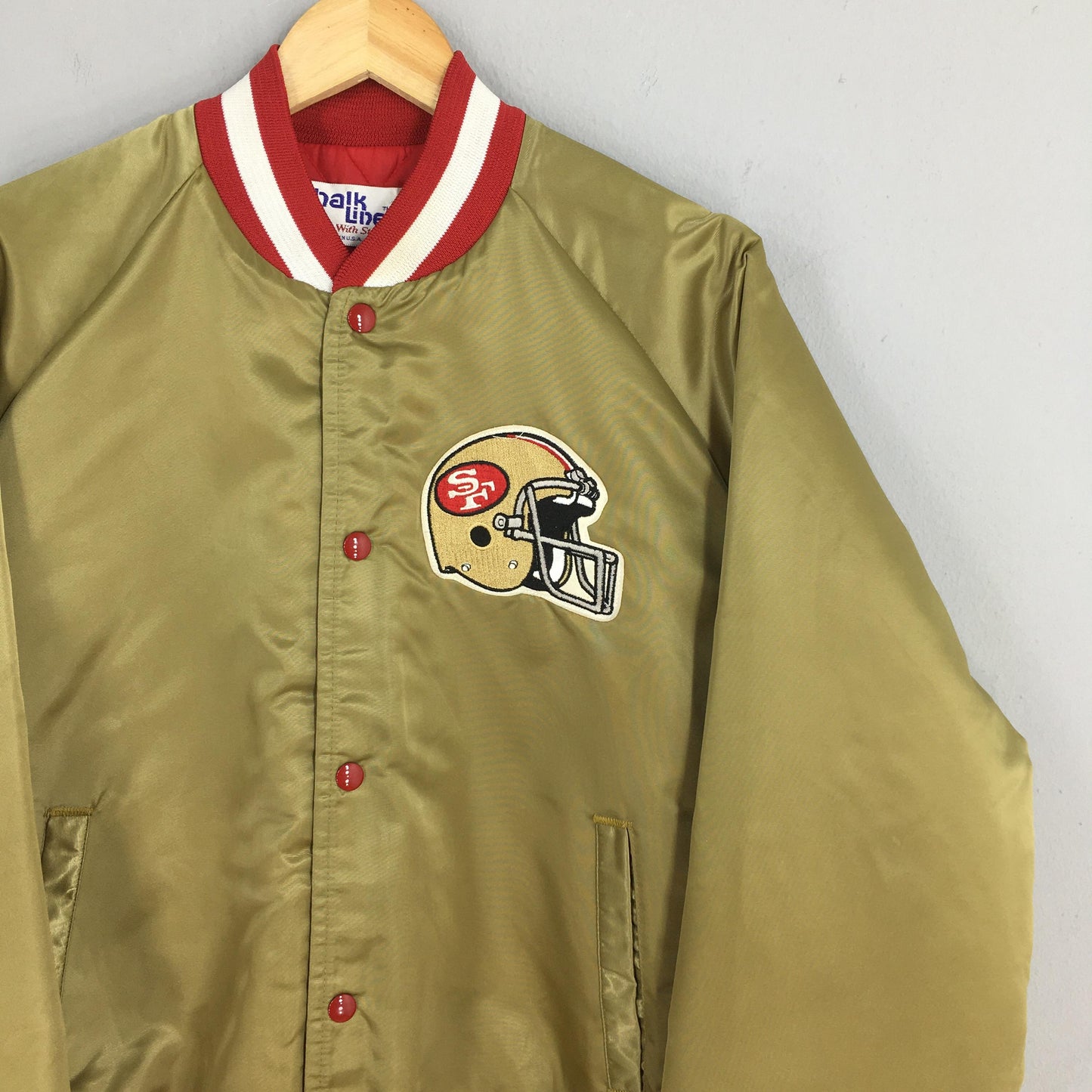 San Francisco 49ers NFL Gold Satin Jacket XLarge