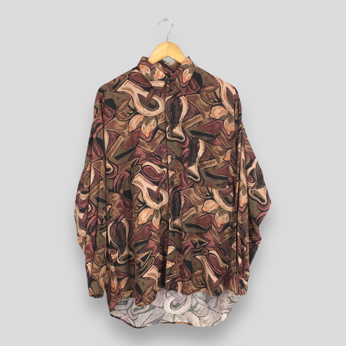 Alberto Zanre Psychedelic Pattern Silk Shirt Large