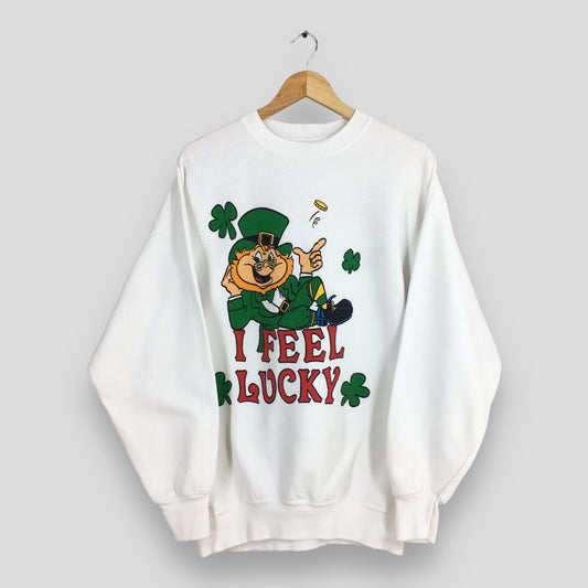 I Feel Lucky Leprechaun Sweatshirt Large