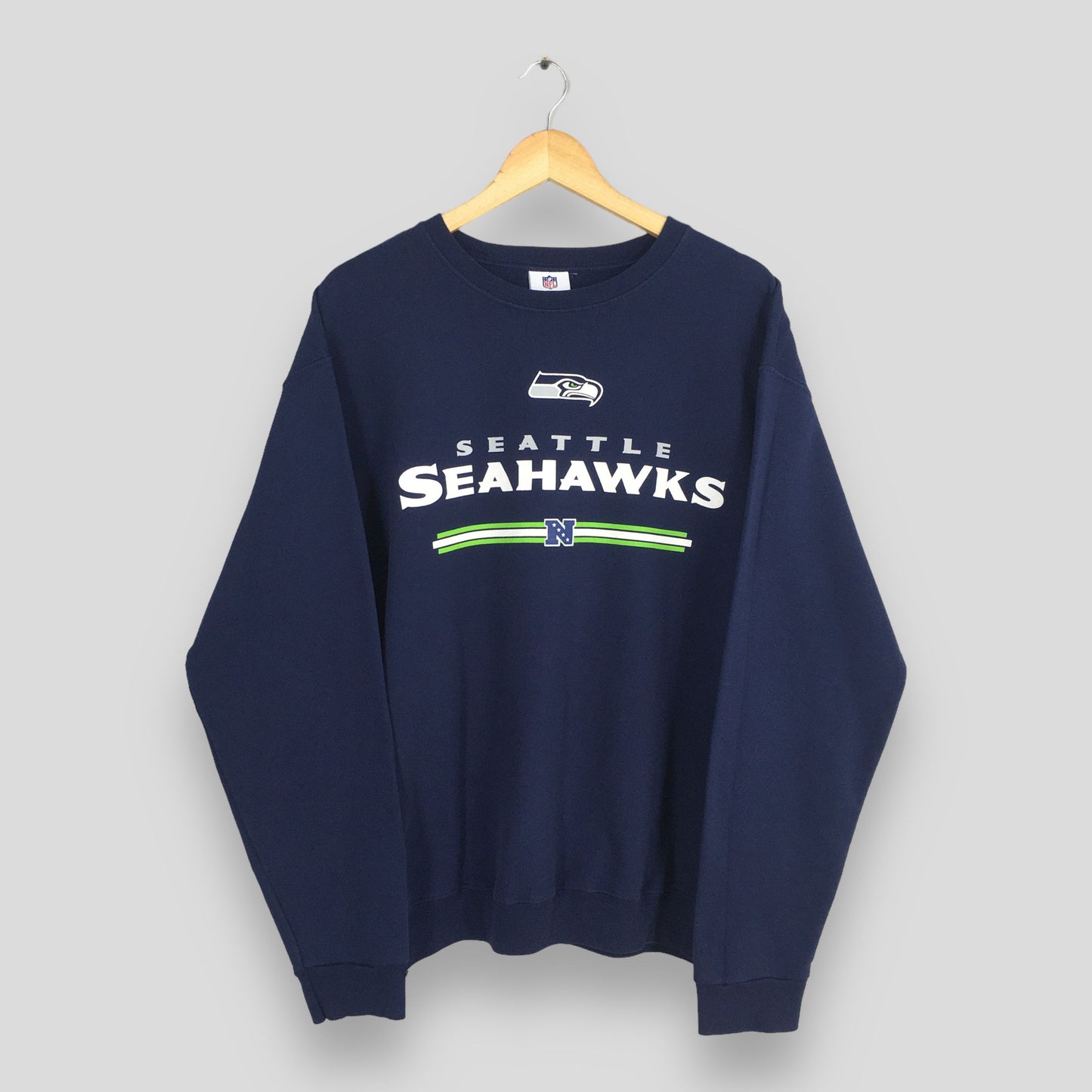 Seattle Seahawks NFL Rugby Blue Sweatshirt XLarge