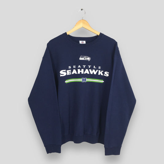 Seattle Seahawks NFL Rugby Blue Sweatshirt XLarge