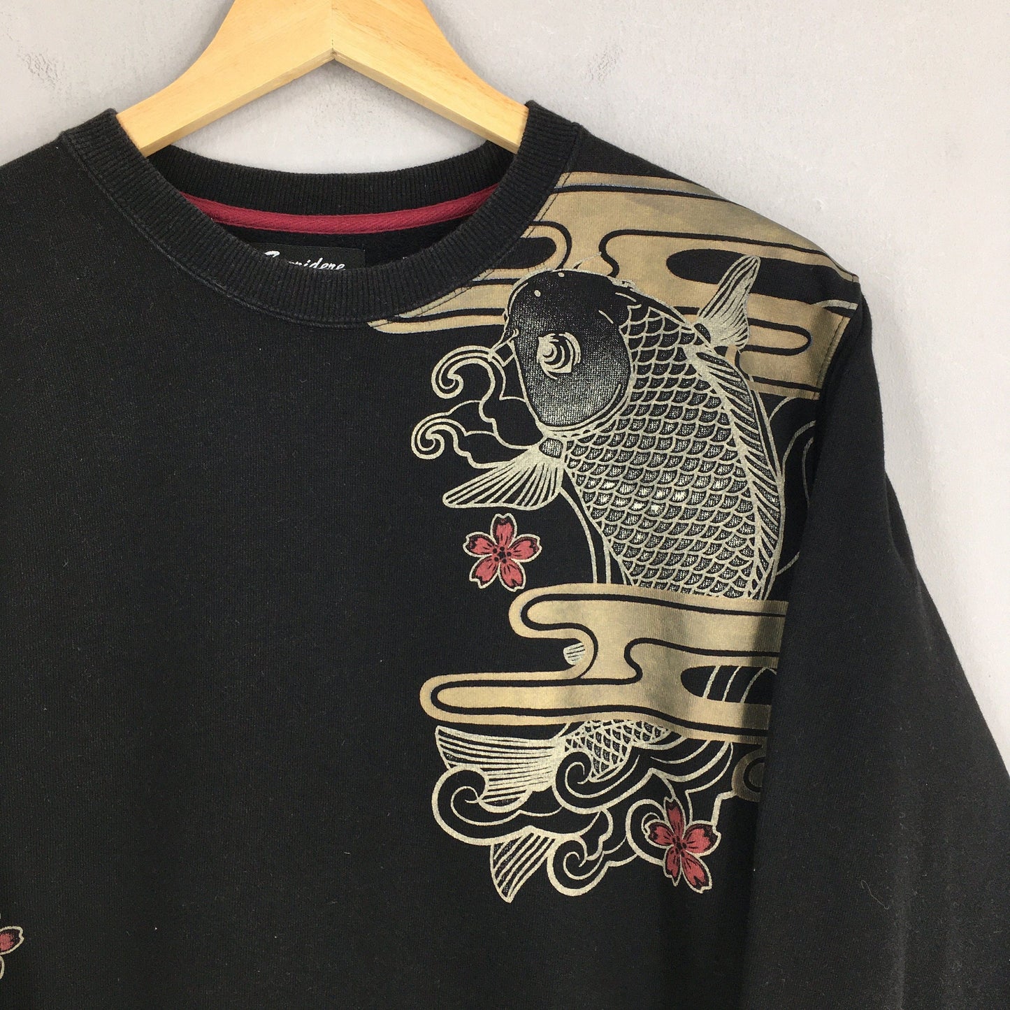 Fish Koi Sakura Blossom Sukajan Japan Sweater Medium