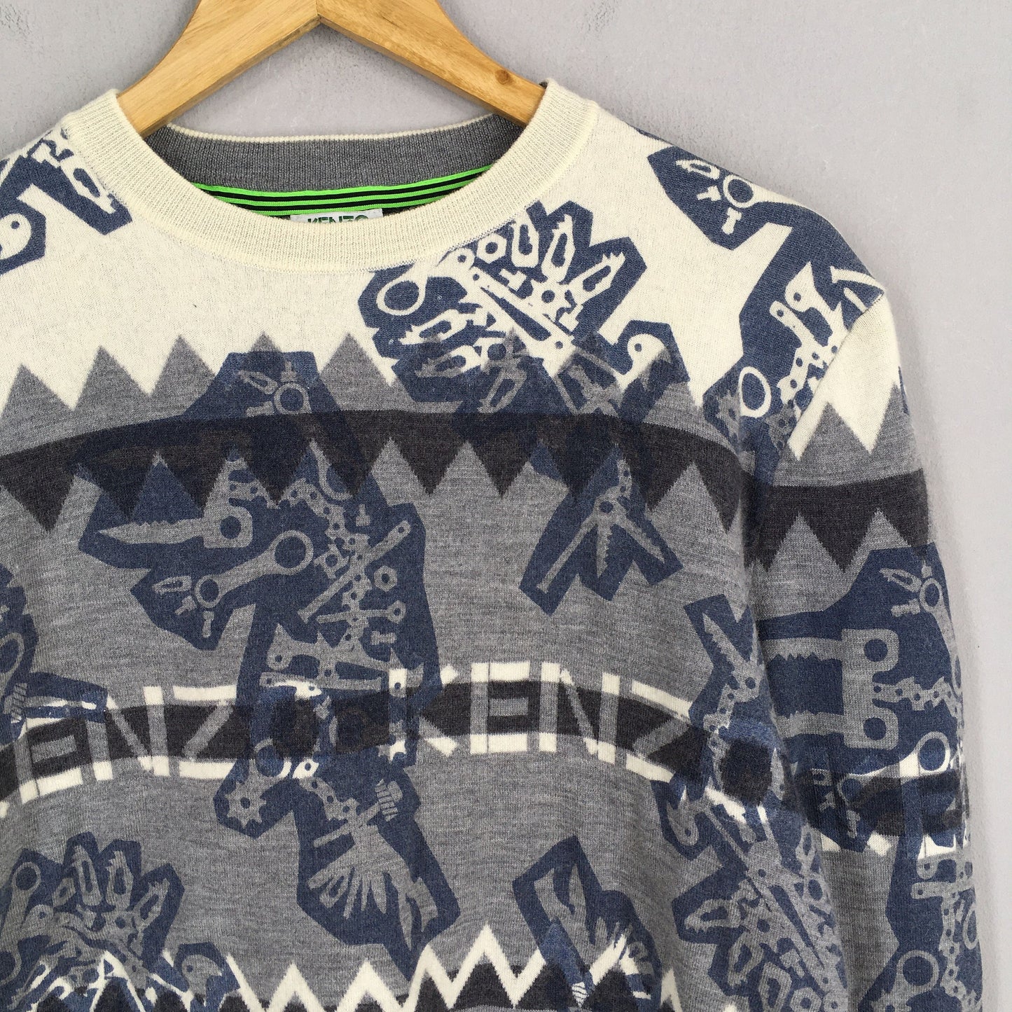 Kenzo Jeans Tribal Patterned Sweatshirt Small