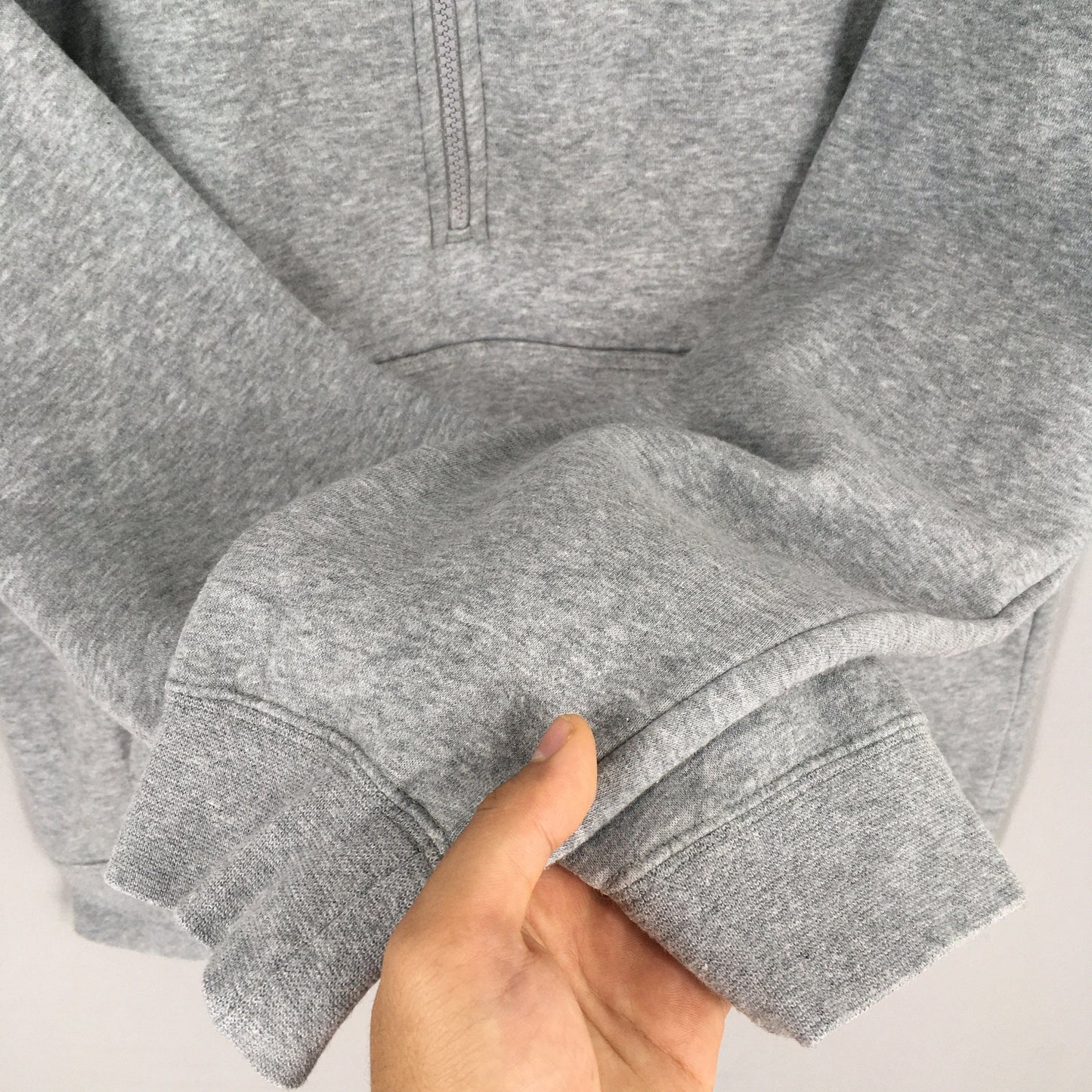 Nike Swoosh Gray Half Zipper Sweater Large