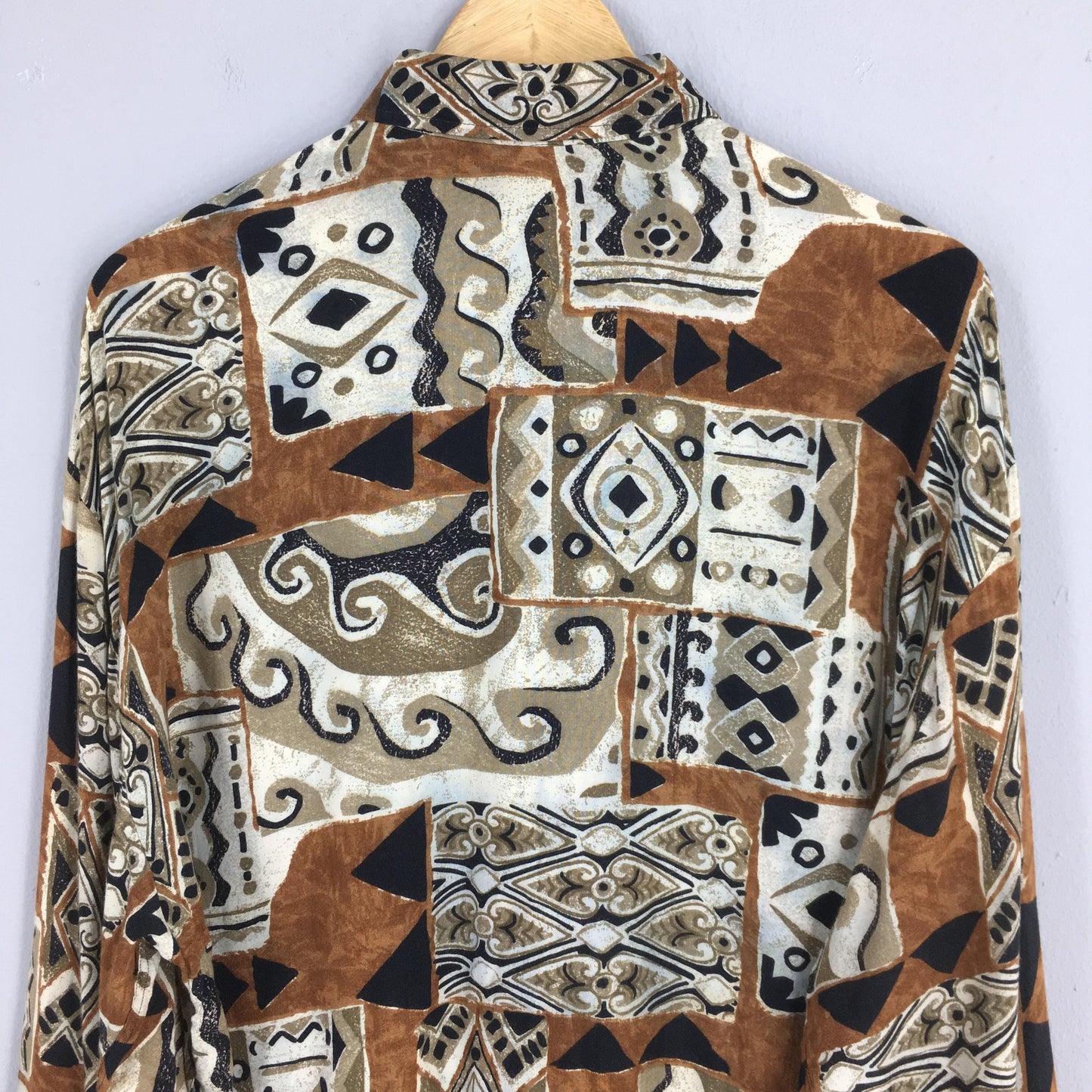 Pronto Uomo Novelty Baroque Psychedelic Pattern Silk Shirt Large