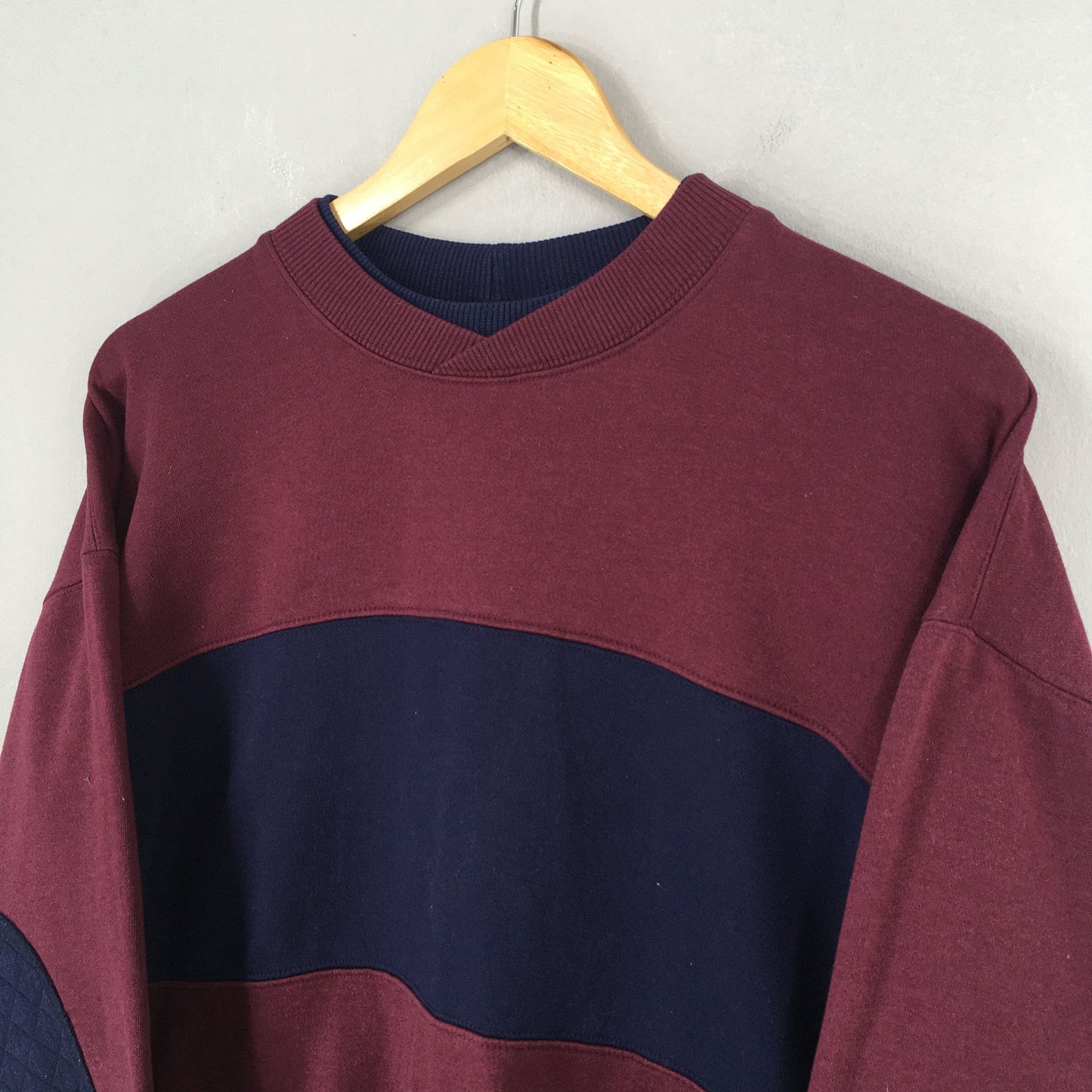 Cheetah Plain Burgundy Stripes Sweatshirt Large