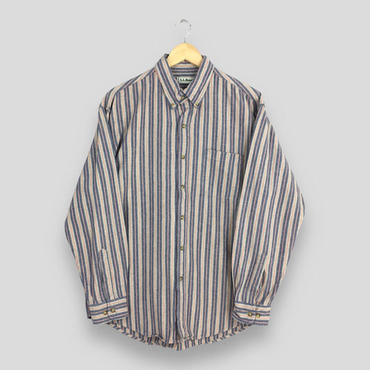 LL Bean Flannel Stripes Shirt Medium