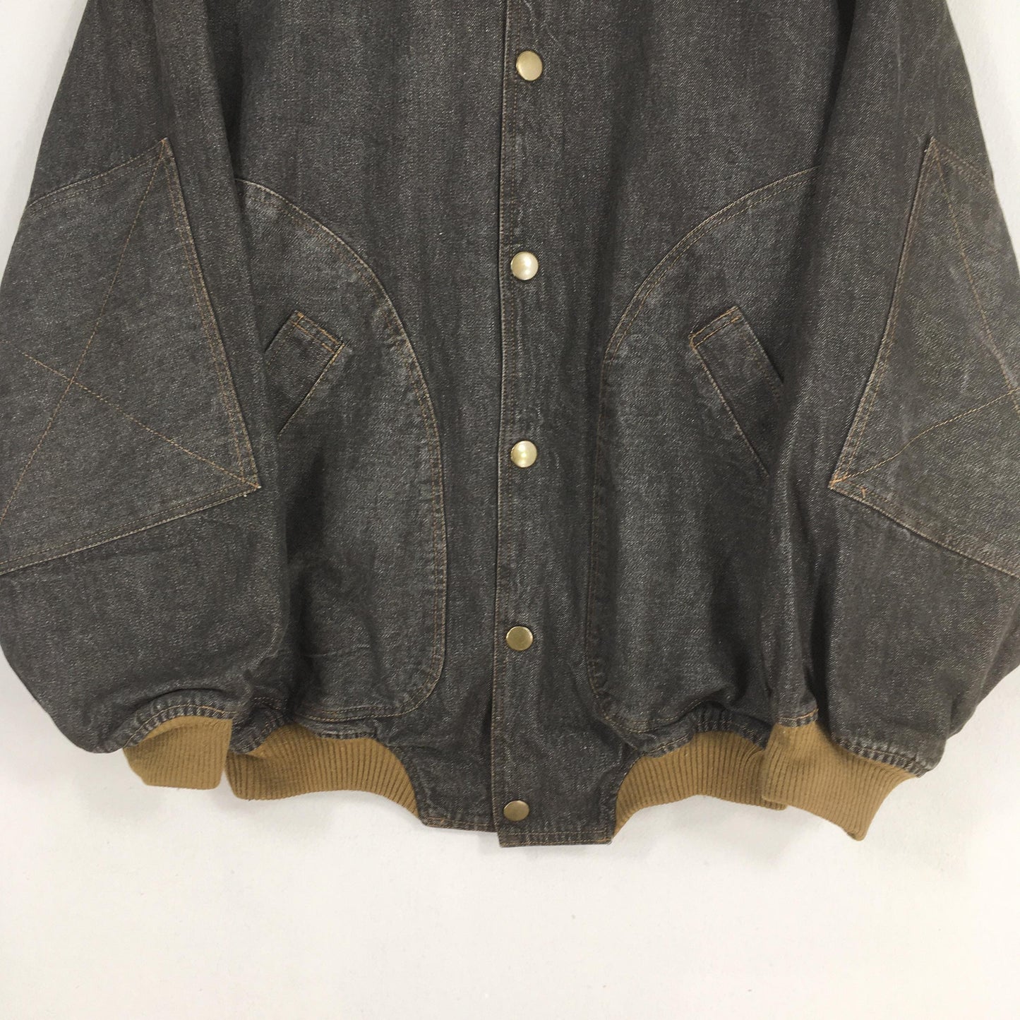 1990's Members Only Bomber Denim Jacket XLarge