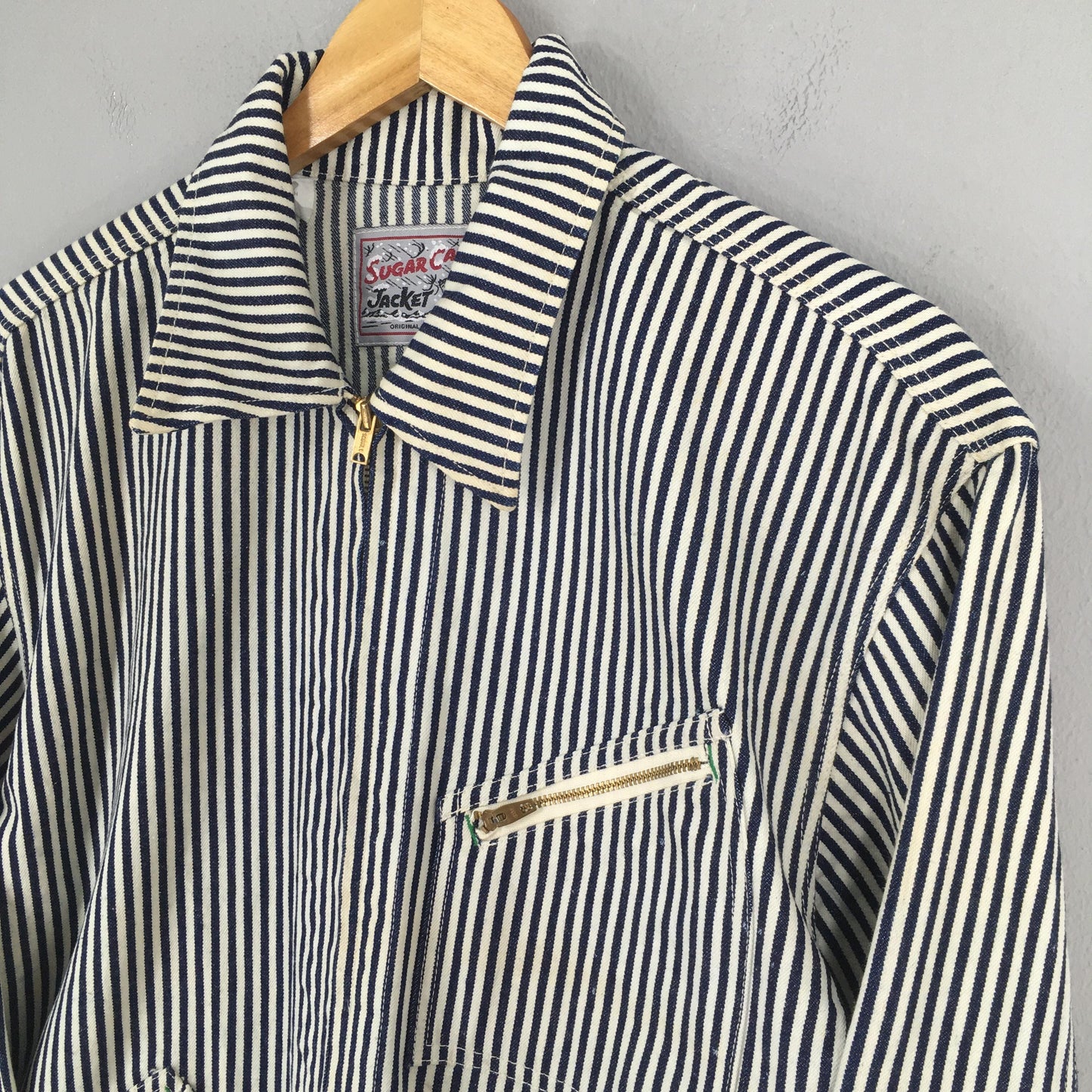 Sugar Cane Hickory Stripes Jelt Denim Jacket Medium