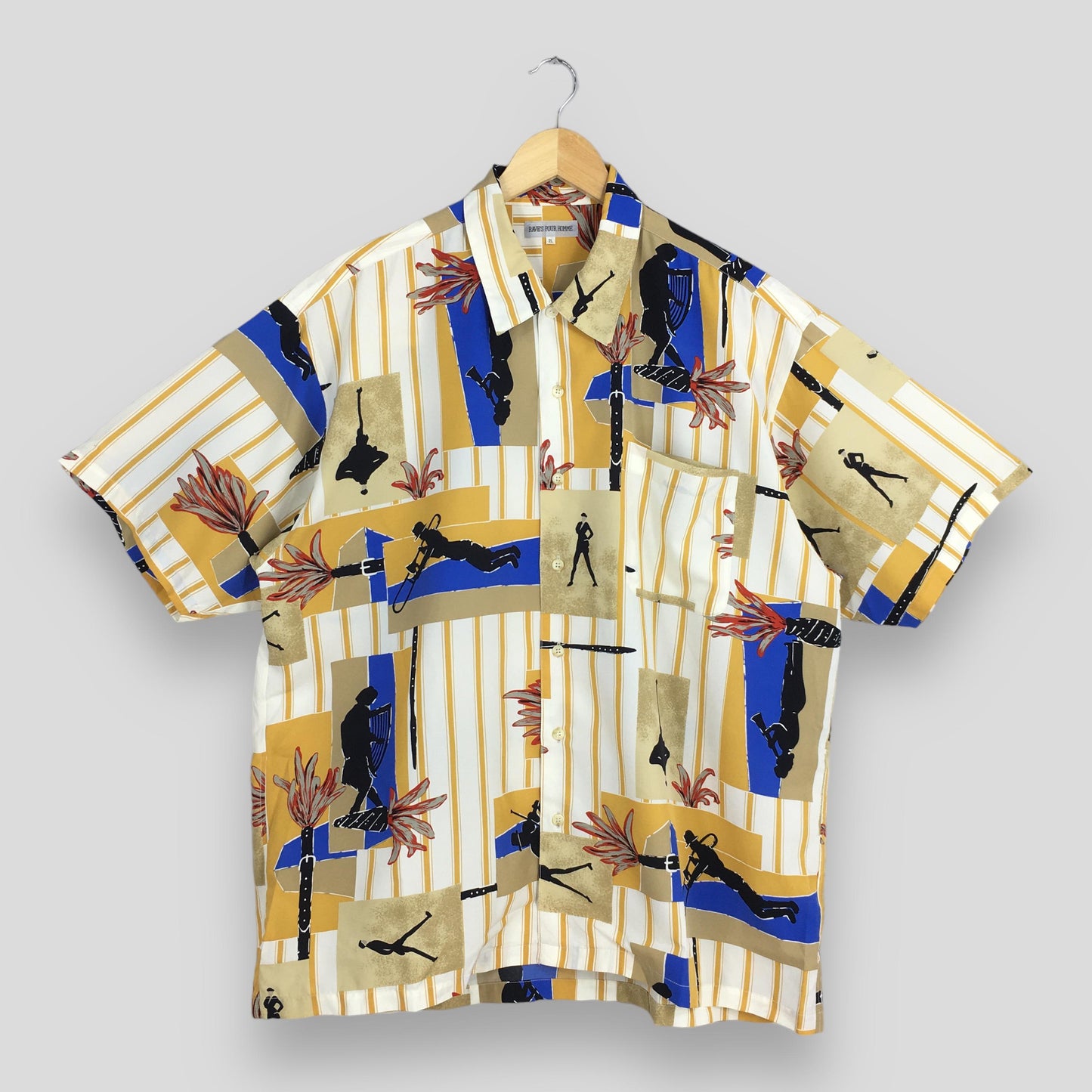 Funky Multicolor Abstract Pattern Shirt XLarge