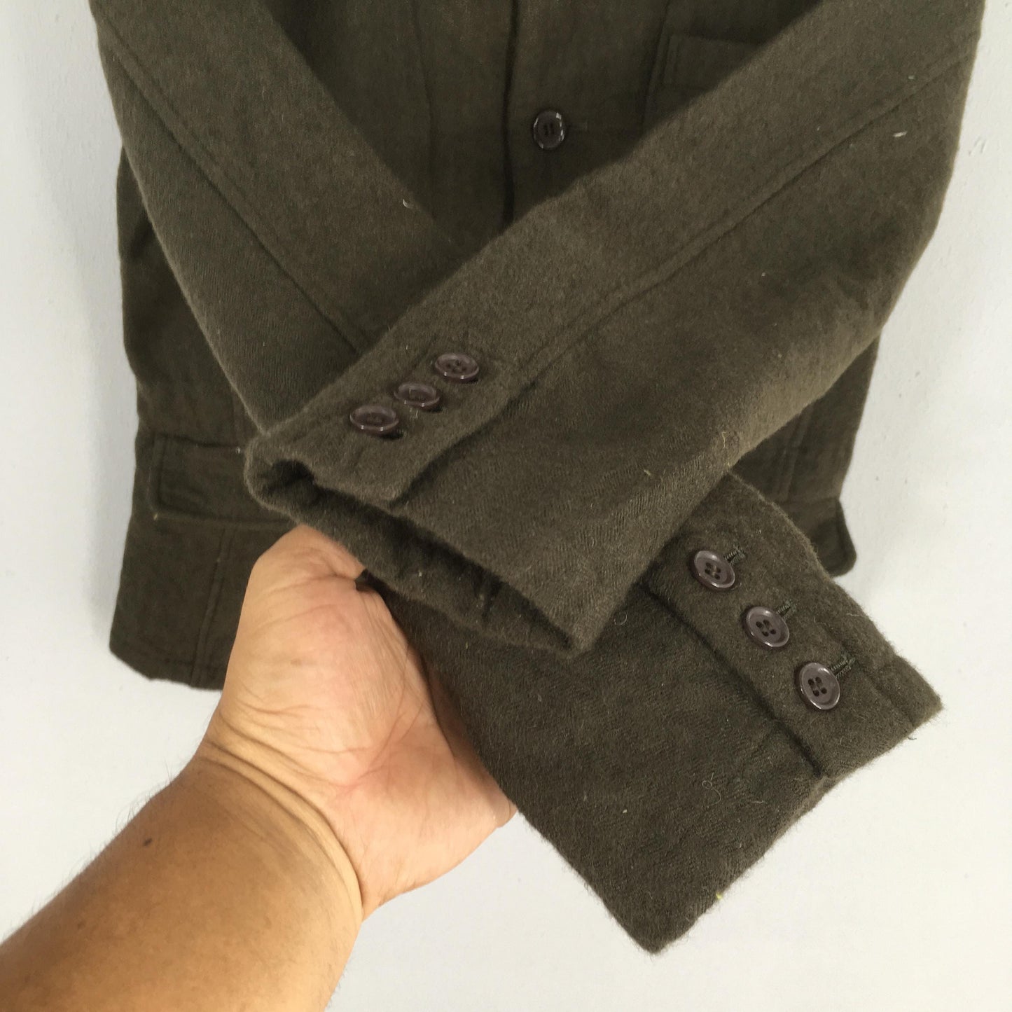 Issey Miyake Plantation Green Wool Jacket Medium