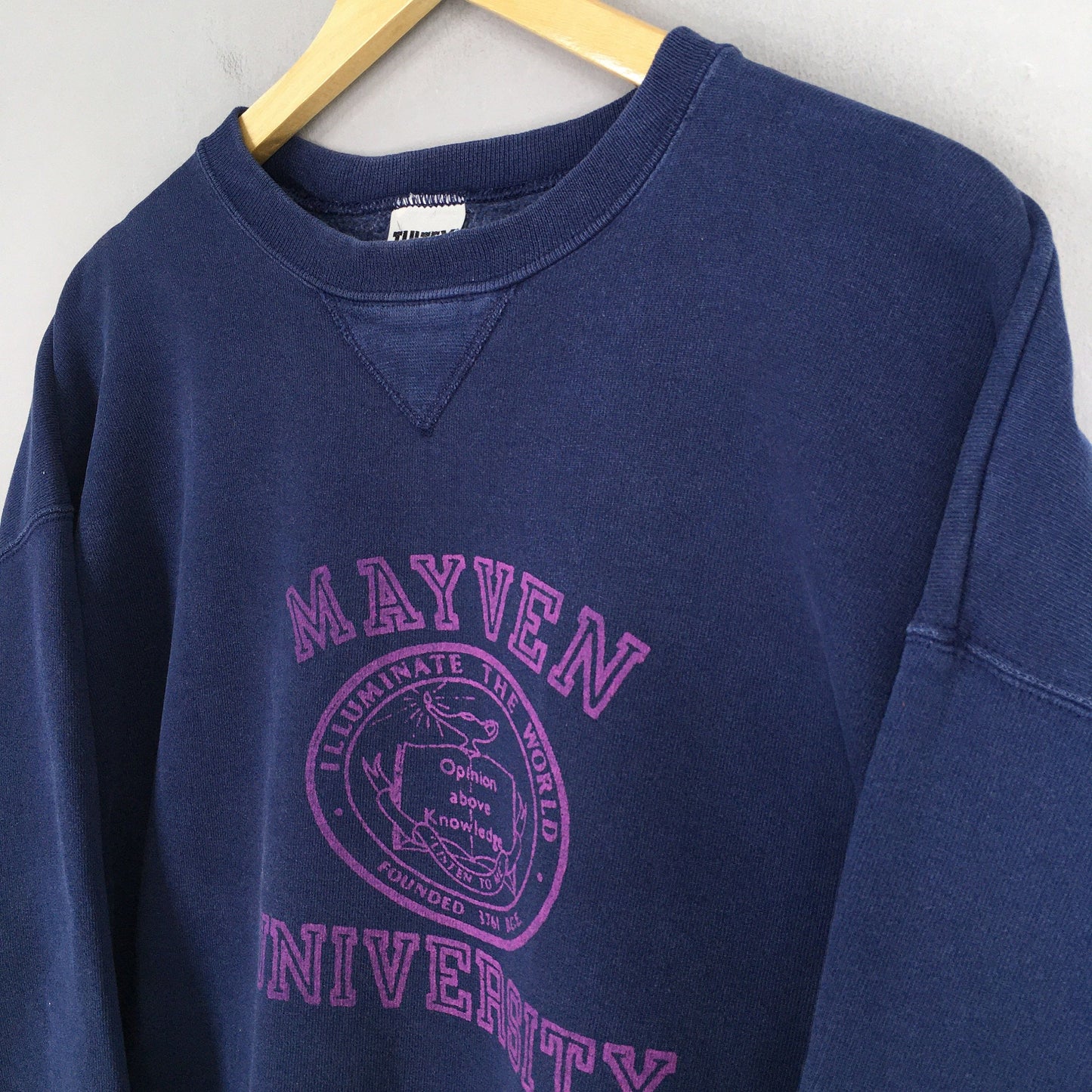 Mayven University Sweatshirt Blue Crewneck Large