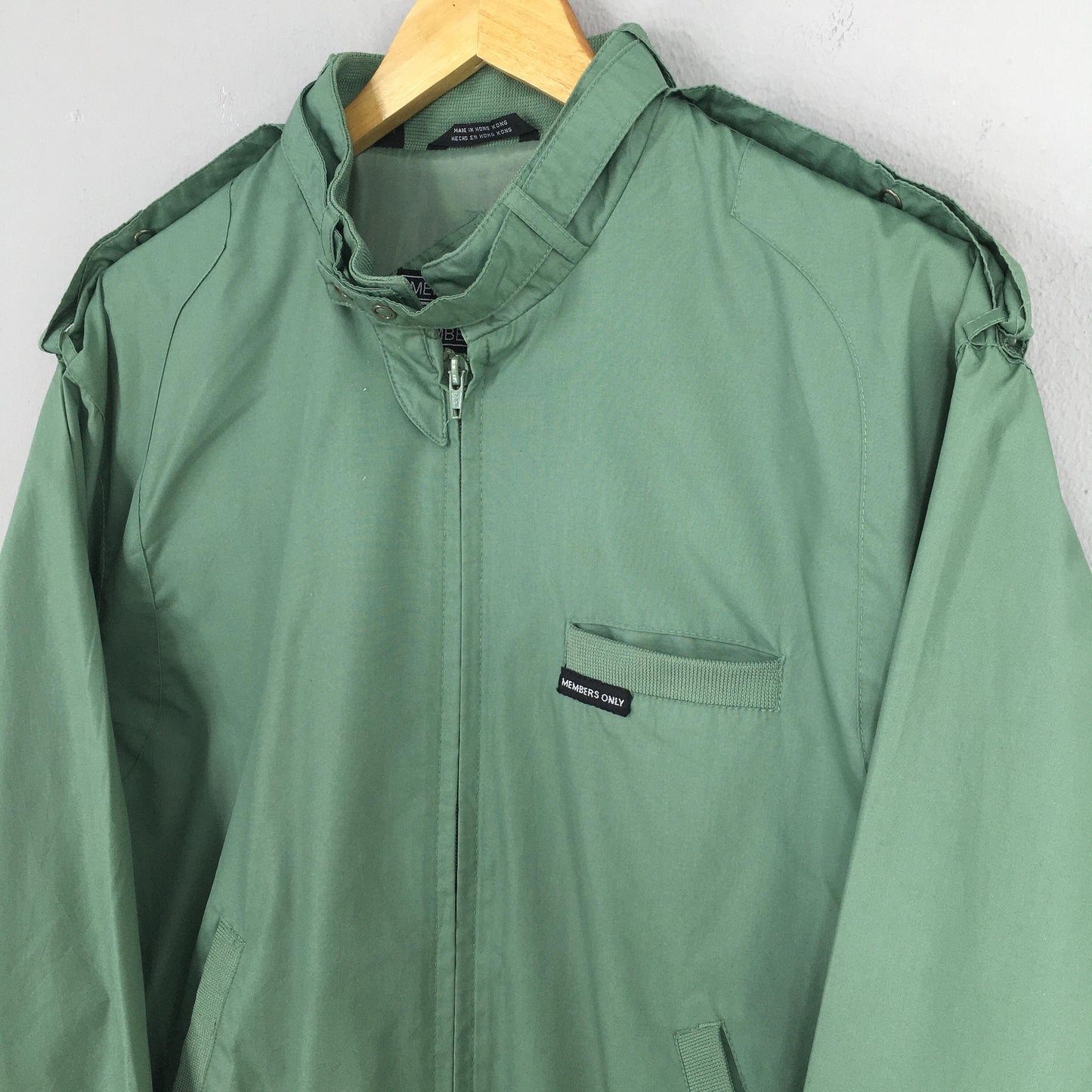 Members Only Green Zipper Jacket Medium