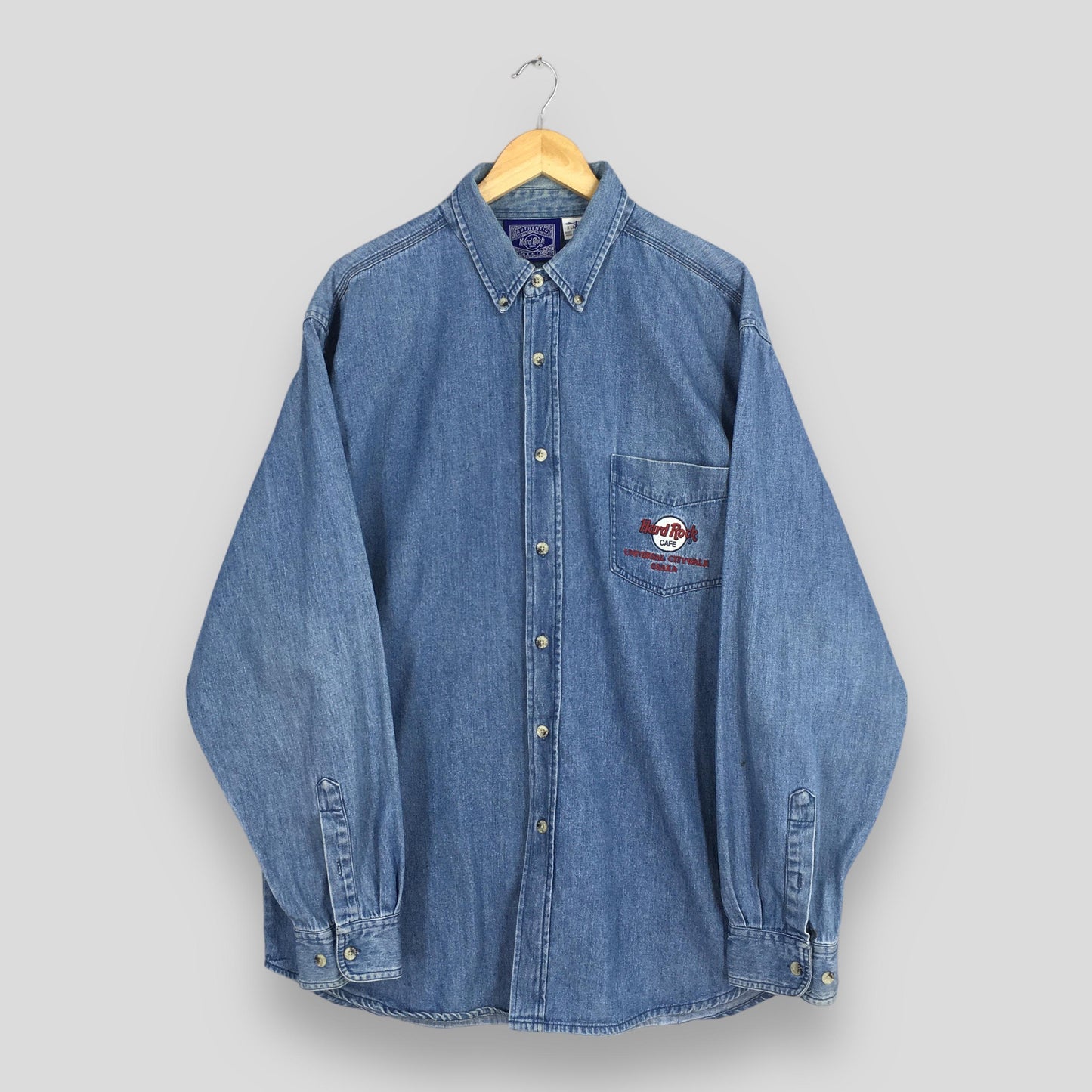 Hard Rock Cafe Blue Denim Shirt XLarge