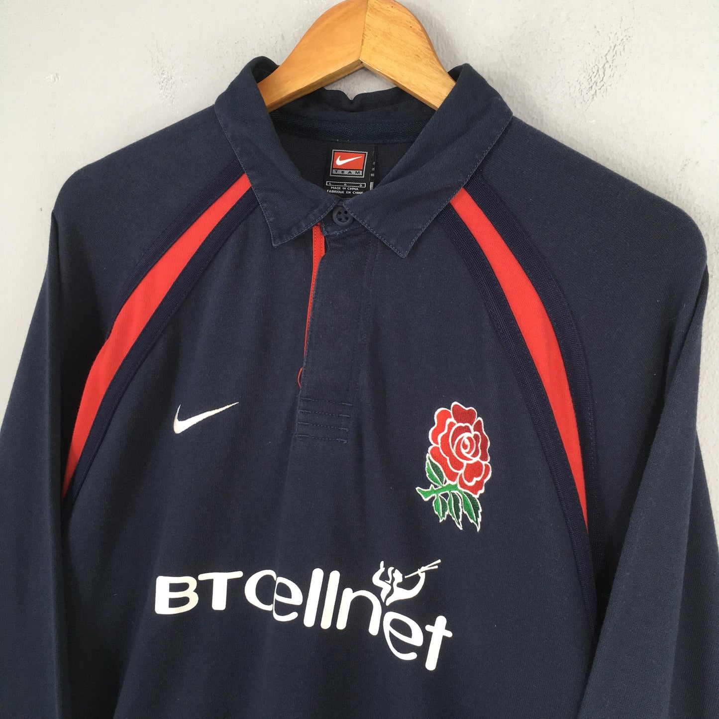 Nike Btcellnet England Rugby Jersey Polo Rugby Shirt Large