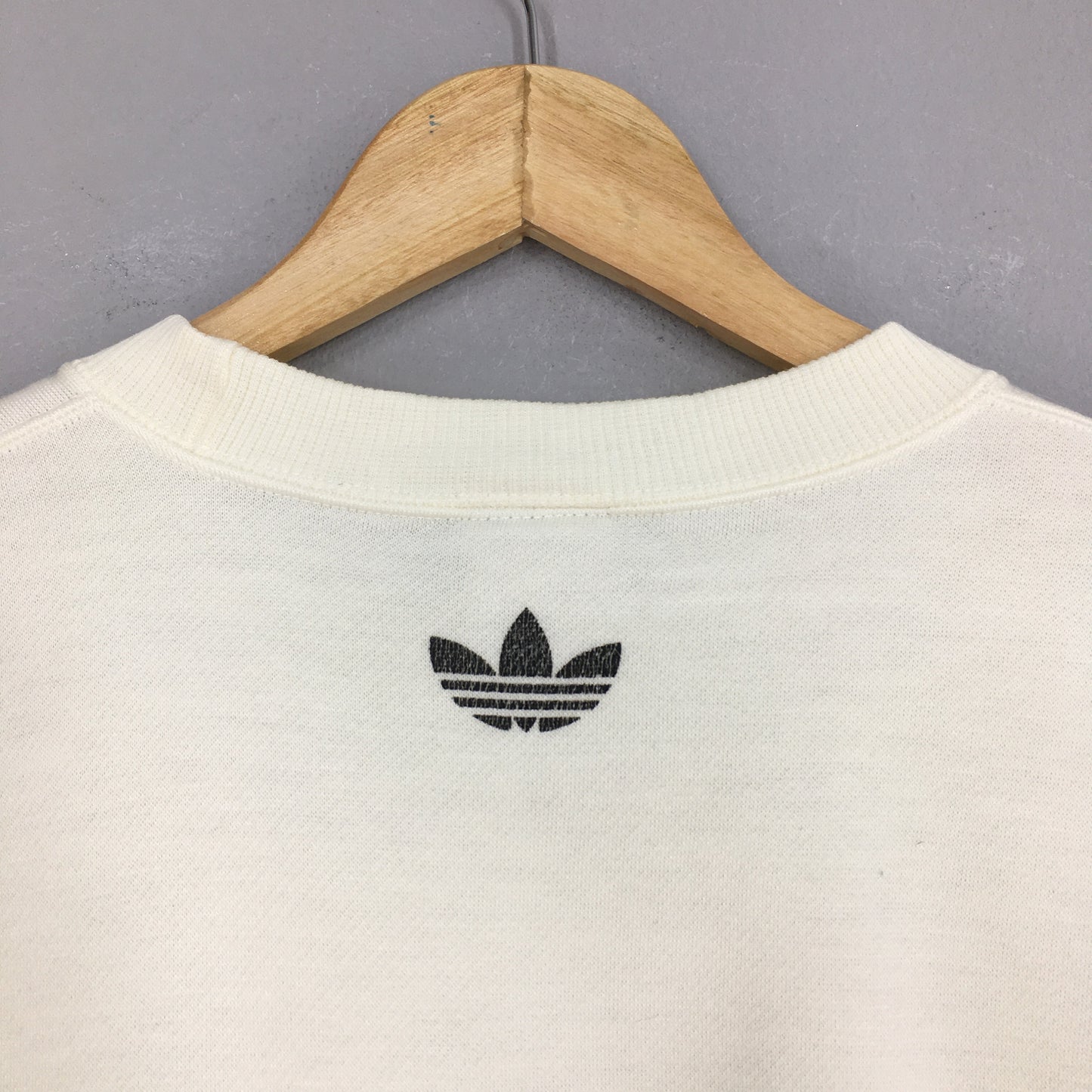 Adidas Trefoil White Sweatshirt Large