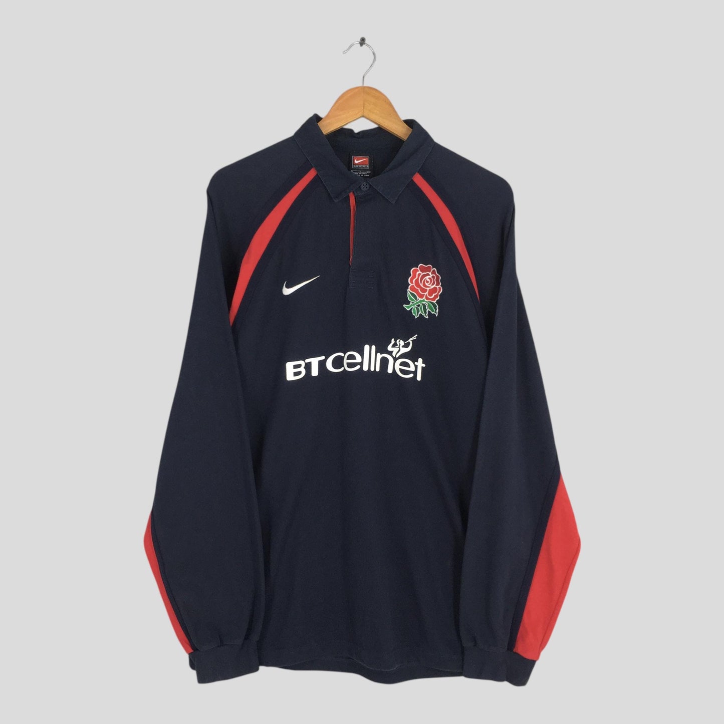 Nike Btcellnet England Rugby Jersey Polo Rugby Shirt Large