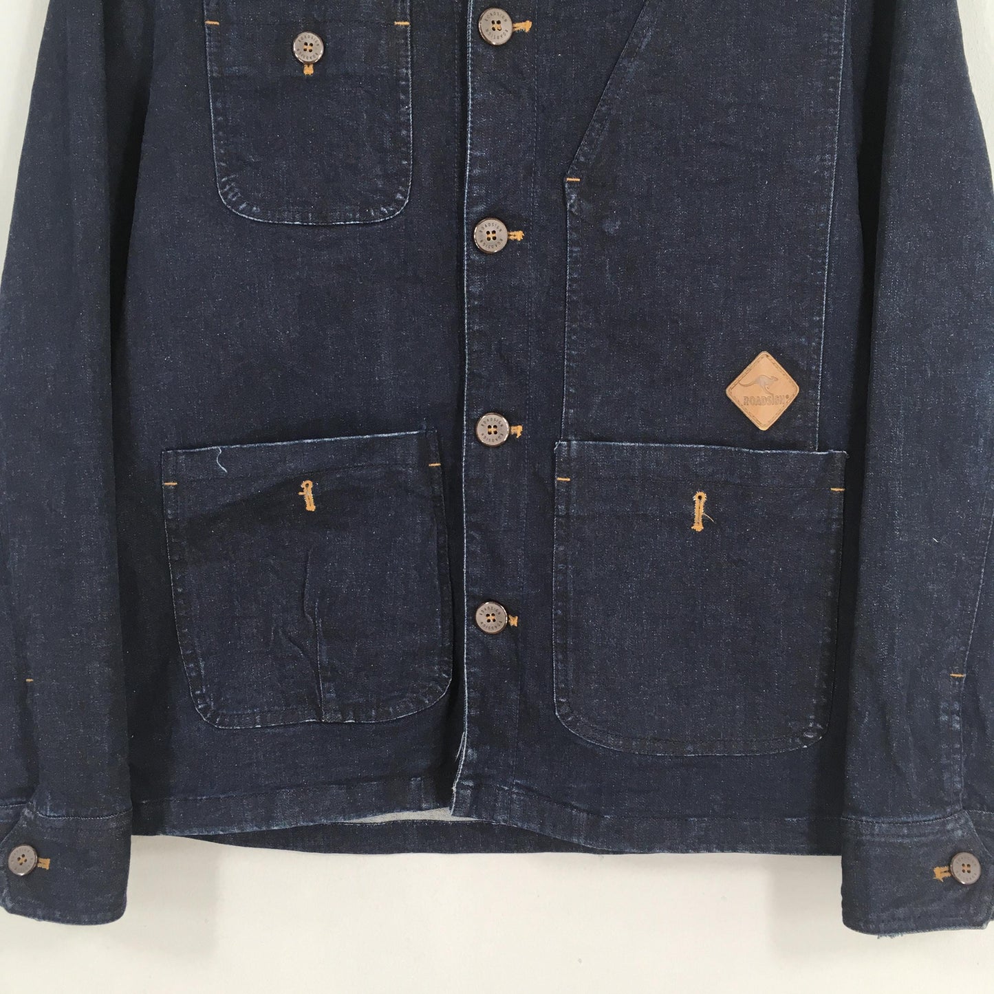 Indigo Blue Denim Workers Barn Field Jacket Large