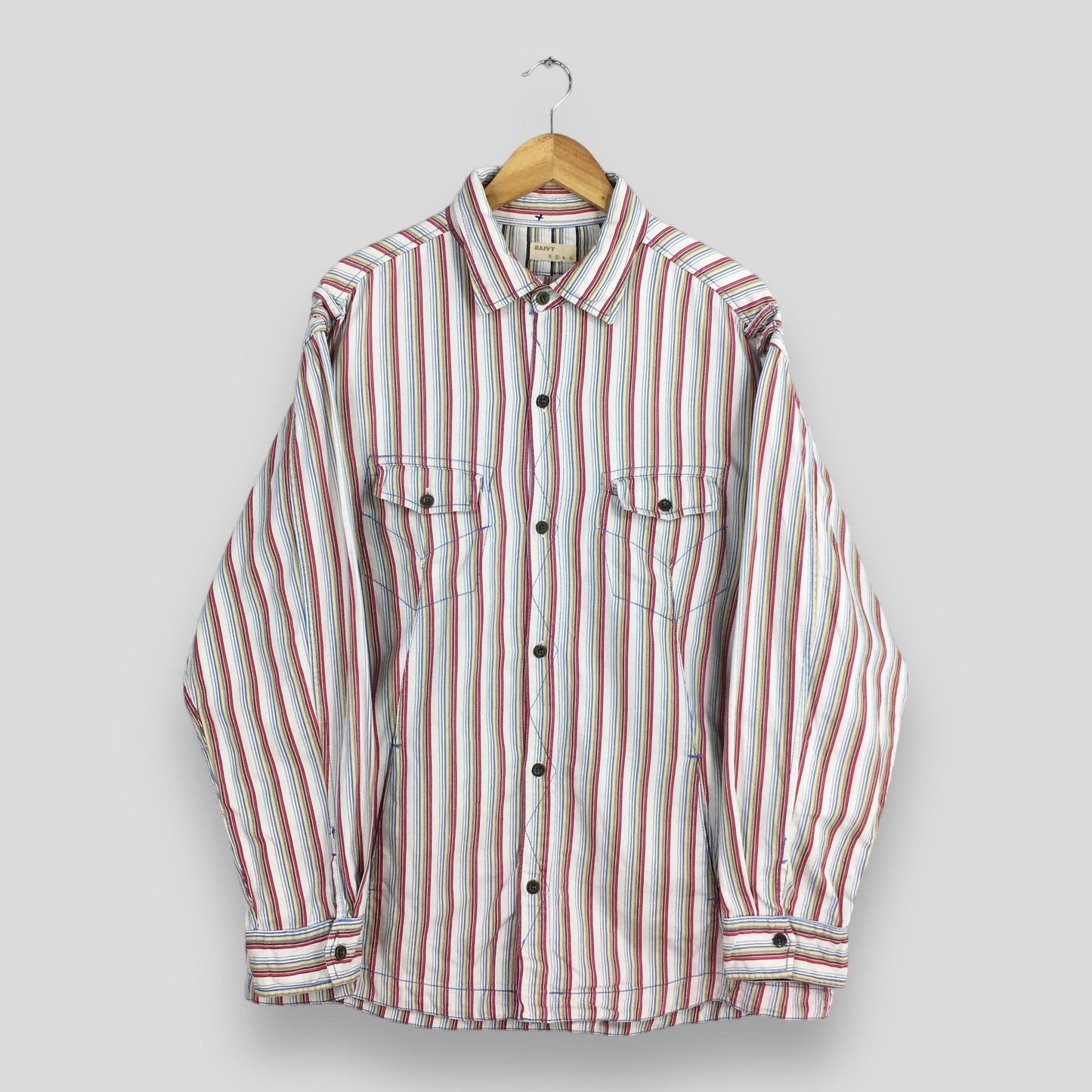 Baffy Vertical Stripes Flannel Shirt XLarge