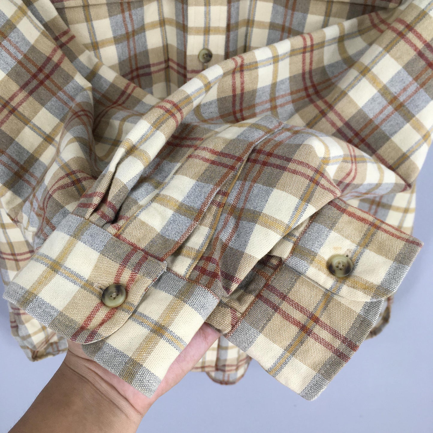 LL Bean Flannel Checkered Shirt Men Large