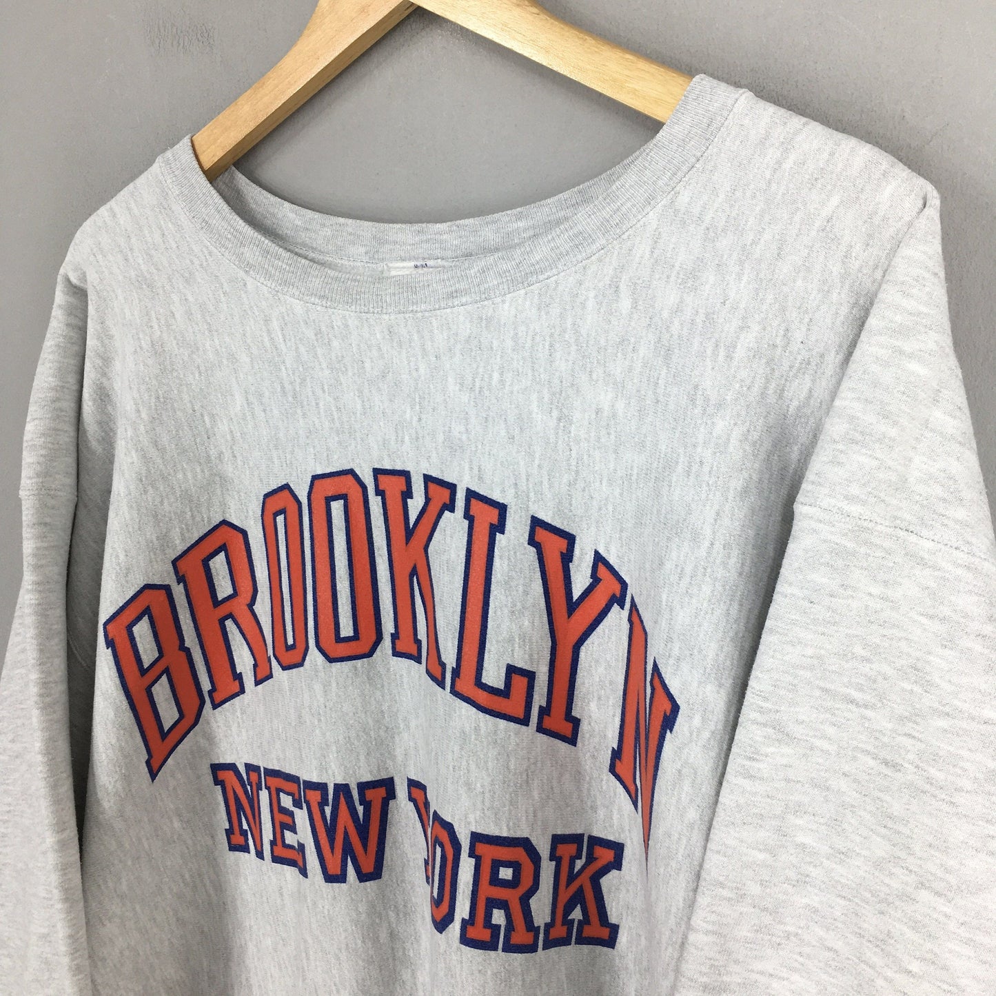 New York Brooklyn Gray Boxy Sweater Large