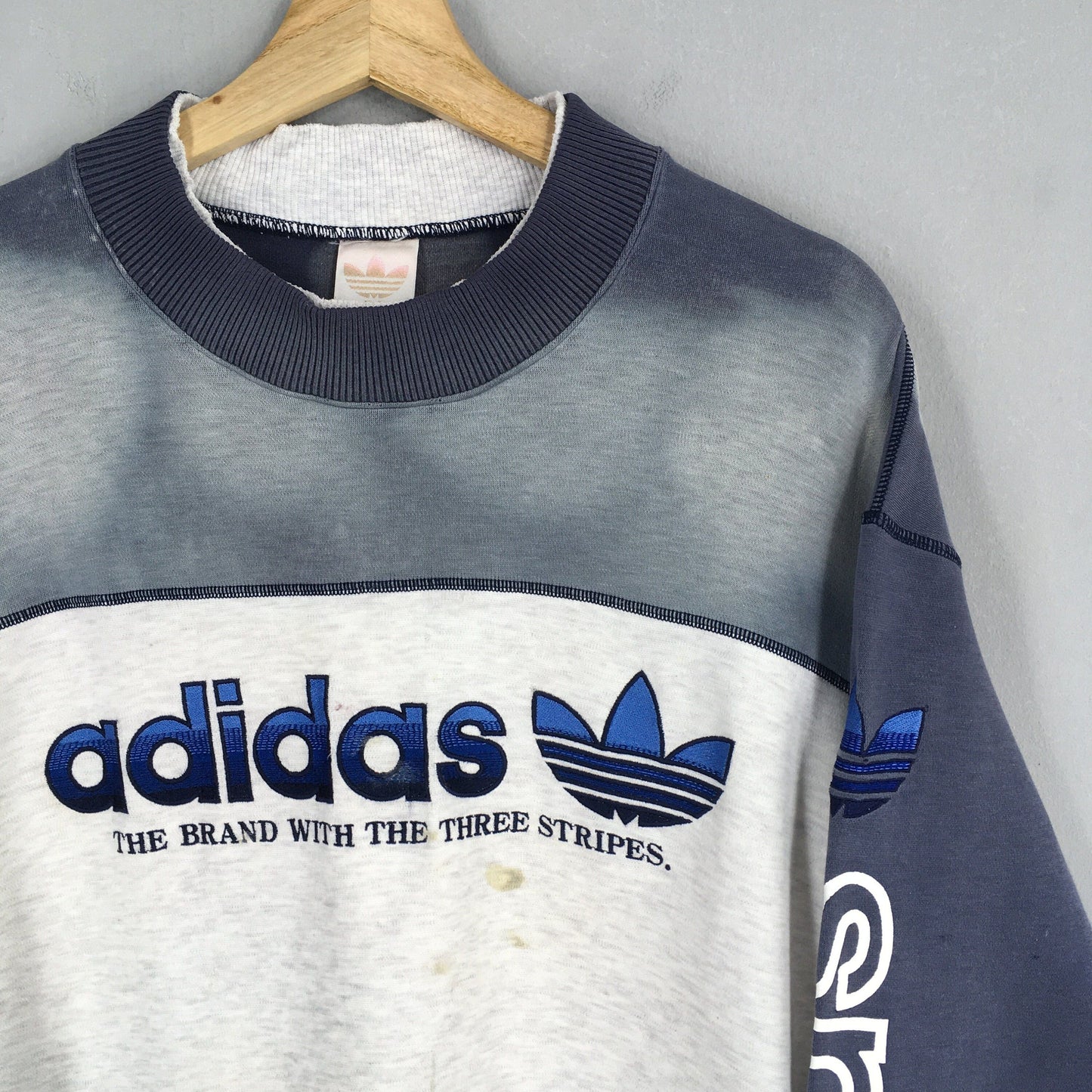 Adidas Trefoil Distressed Sweatshirt Medium